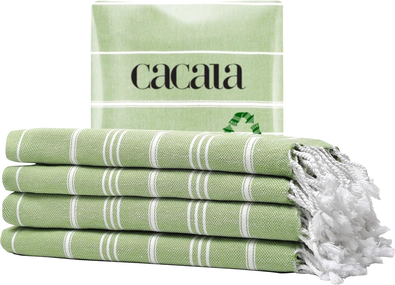 Cacala Turkish Hand Towels with Hanging Loop (23 X 36) Set of 4-100% Cotton Kitchen Towel Quick Dry Prewashed for Soft Feel Decorative Towels for Gym, Yoga, Bath and Kitchen - Olive Green - Dark Purple image number 6