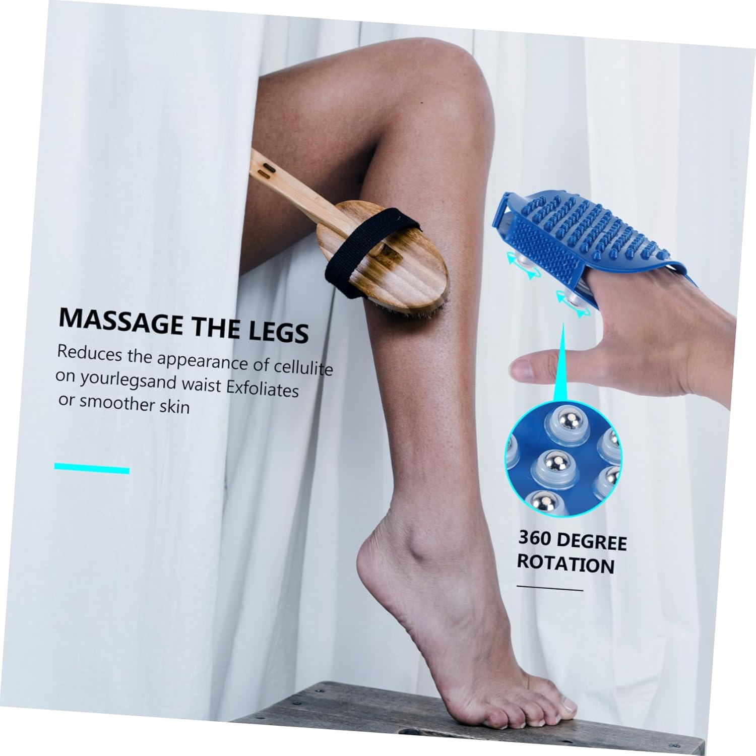 GLEAVI Massage Glove Exfoliator Back Massager Brush Handheld Roller Gloves Body Massage Comb image number 5