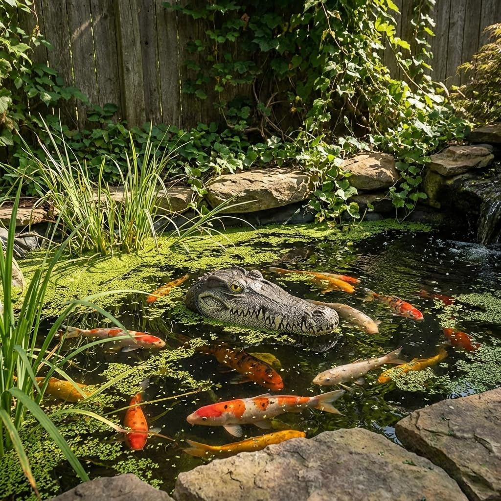 Epochtech Floating Alligator Head, Pool Accessories Float Alligator for Koi Pond Decoration and Protection to Scare Away Birds