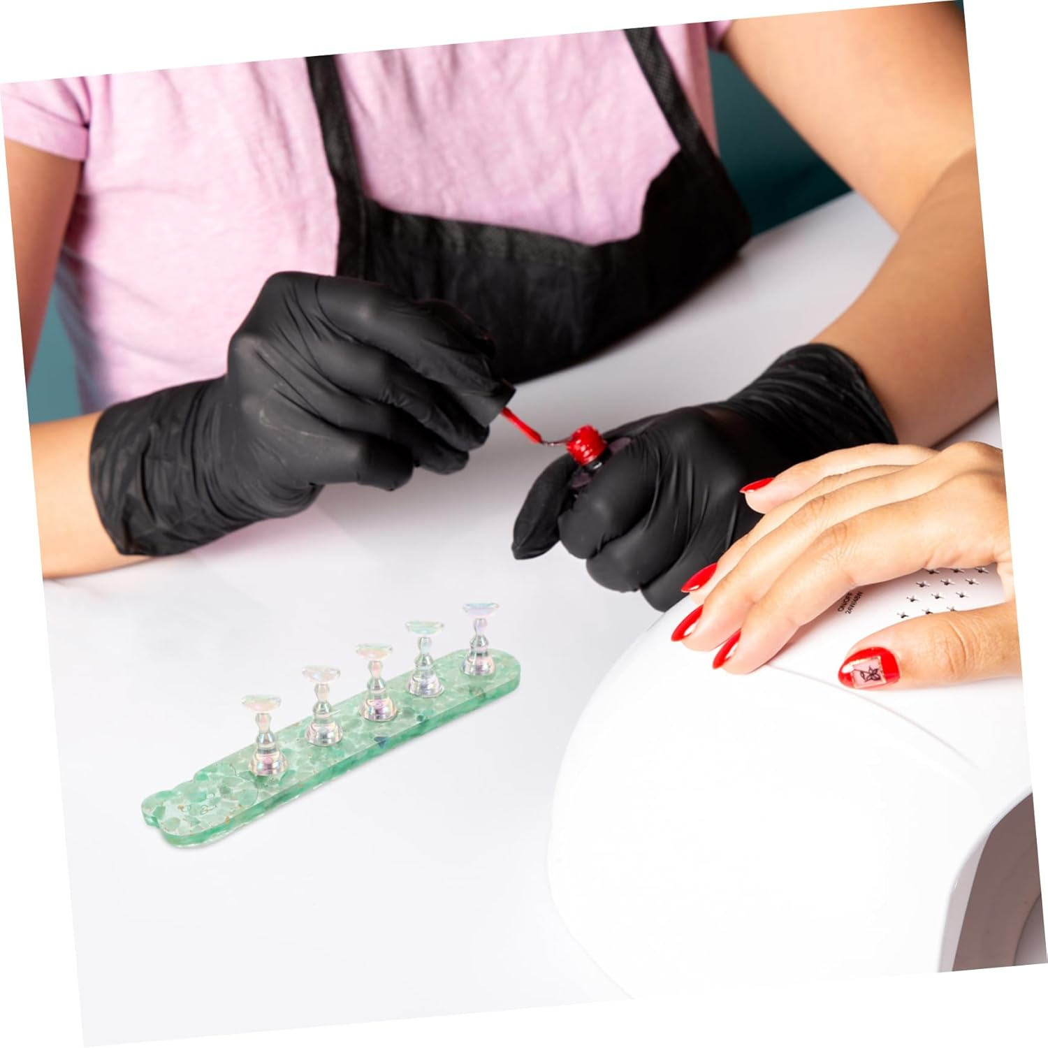 BAZEITFLOW Durable Nail Art Practice Stand for Beginners Faderesistant False Fingernail Holder DIY Manicure Training Tool for Home and Salon Use Engaging Nail Practice Display for Skill image number 1