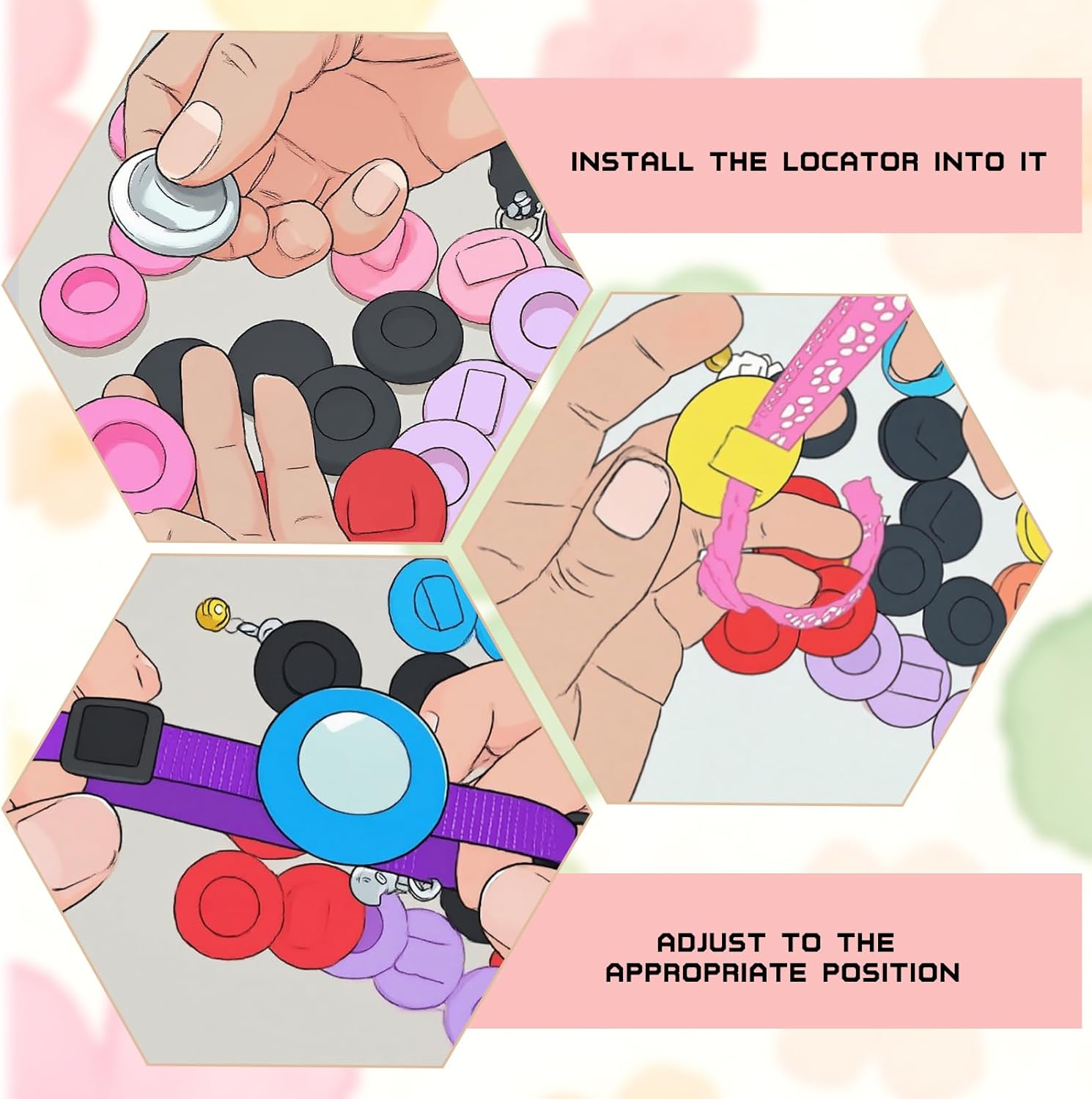 Floral Cat Collar with Bell, 1 Pack Adjustable Kitten Collar - Comfortable Safe Cat Collars for Cats and Kittens, Essential Cat Accessories for Daily Wear (Pink) image number 3