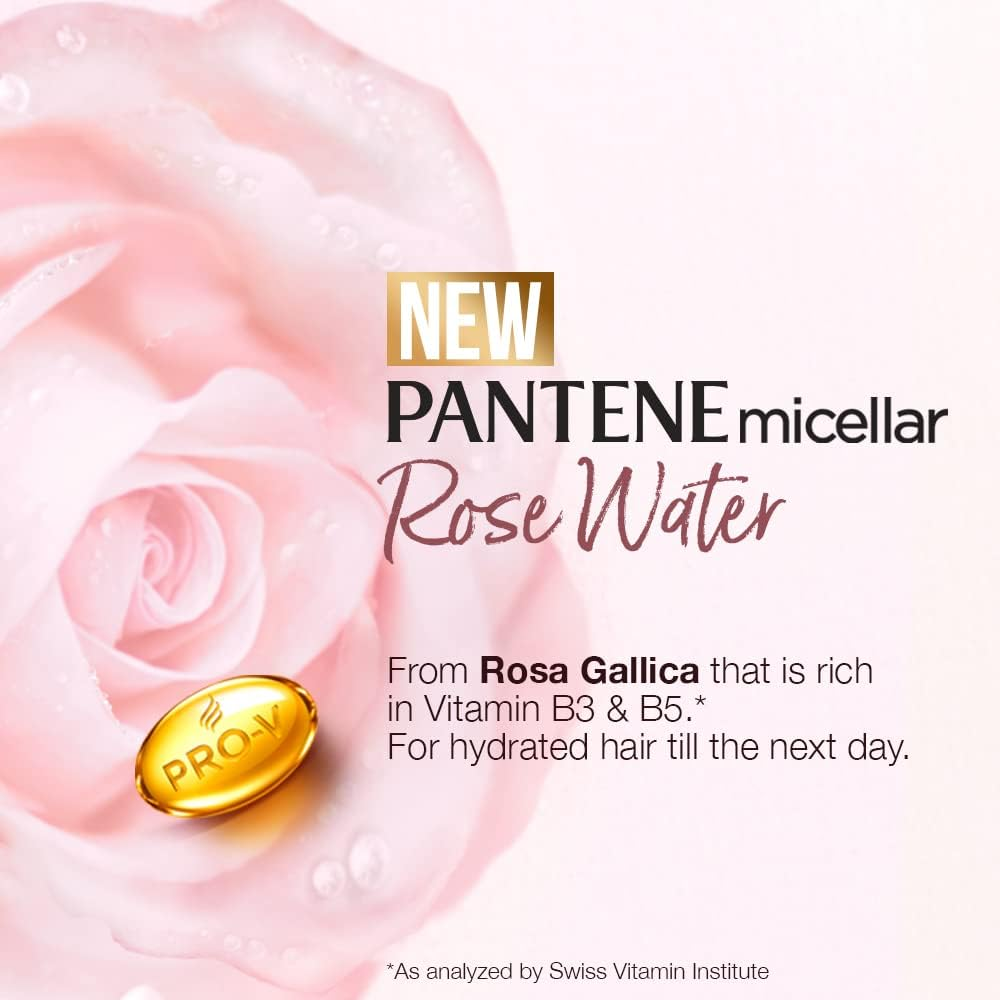 Pantene Micellar Rose Water Shampoo 530Ml image number 6