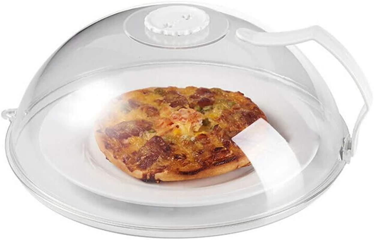 Microwave Food Dish Anti-Splatter Cover Guard Lid with Steam Vents Plate Covers (White)