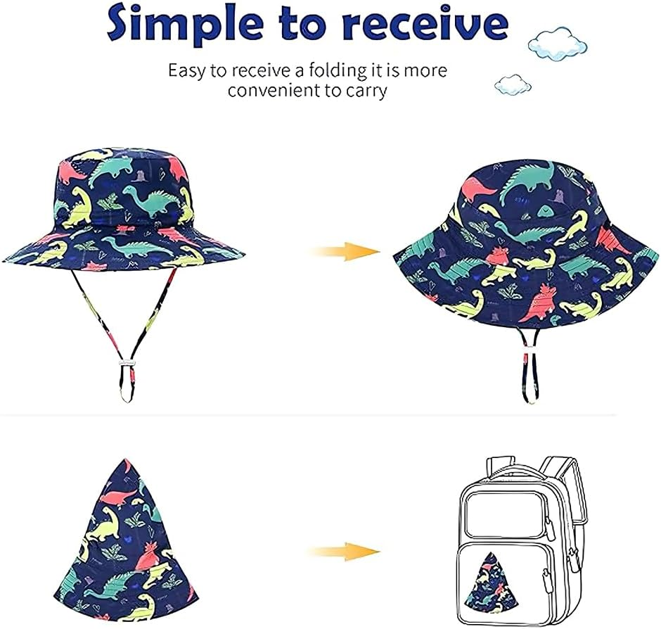 Baby Toddler Kids Bucket Sun Hat Summer Sun Protection Beach Hat for 6 Months - 4 Years Boys Girls image number 4