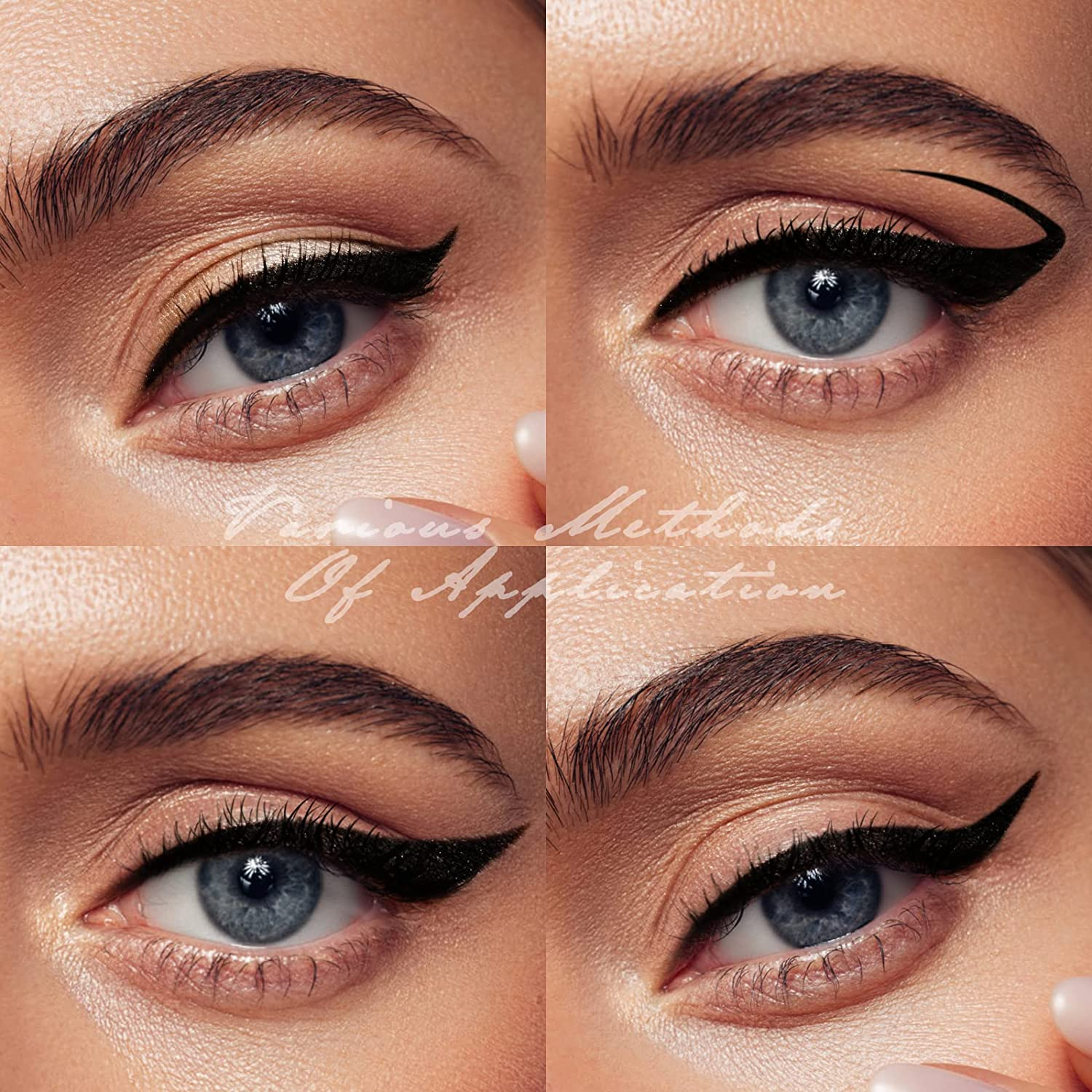 Anglicolor Eyeliner Stamp,2Pcs Liquid Eyeliner,Waterproof Black Eyeliner Pen,Winged Eyeliner Stamp,Smudgeproof Long Lasting Eye Liner,Eye Make-Up,Eyeliner Stencil (01A, 37G)