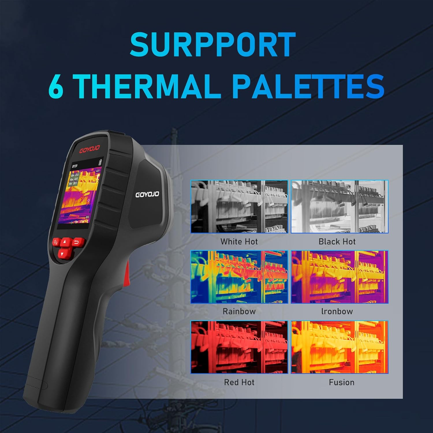 GOYOJO GW192 Superir 192X192 Thermal Imaging Camera - 25Hz, Handheld, 8-Hour Battery, IP54 Rated - Superior to 160X120 - Ideal for Home Inspection, HVAC, Electrical, Water Leak Detection image number 2