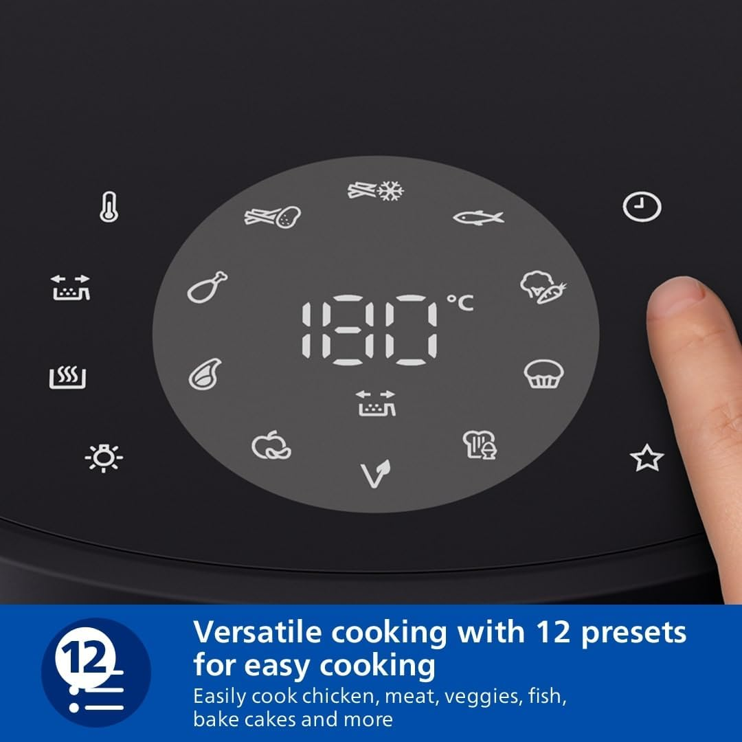 Philips Airfryer 3000 Series 7.2L, Cooking Window, 16-In-1 Airfryer, Rapidair plus Technology, Fat Removal, Homeid Recipe App, Easy to Clean (NA342/00) image number 3