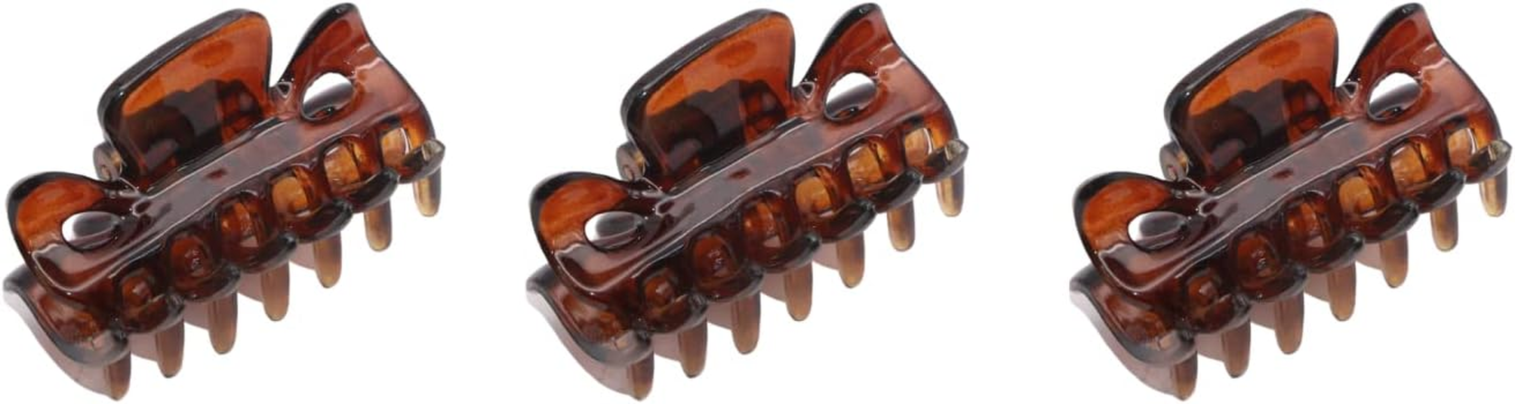 Parcelona French Classic Tortoise Shell Brown Very Small Approx 1 1/2 Inch Hair Claws with Covered Spring - 3 Pieces - Blush Pink image number 3