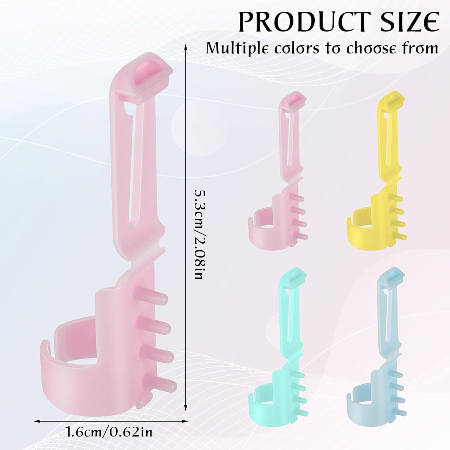 Yharnamite 8 Pcs Yarn Guide Finger Holder Knitting Thimble, Knitting Thimble Tool, Plastic Yarn Guide Separated Yarns Tools for Crochet Knitting Crafts Accessories image number 4