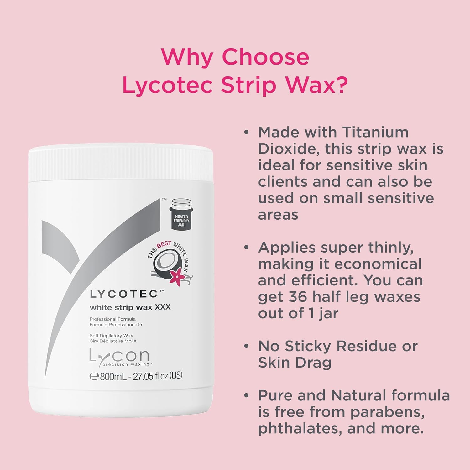 Lycon Lycotec White Strip Wax 800 Ml, 800 Ml image number 1