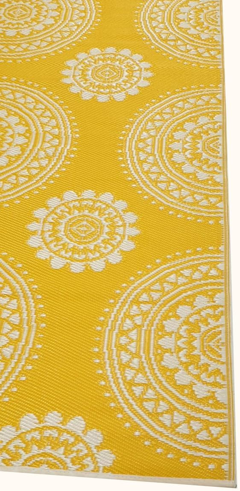 Rug Club Alfresco 21A3 Reversible Outdoor Mat, 120 Cm X 170 Cm Size, Yellow/White image number 4