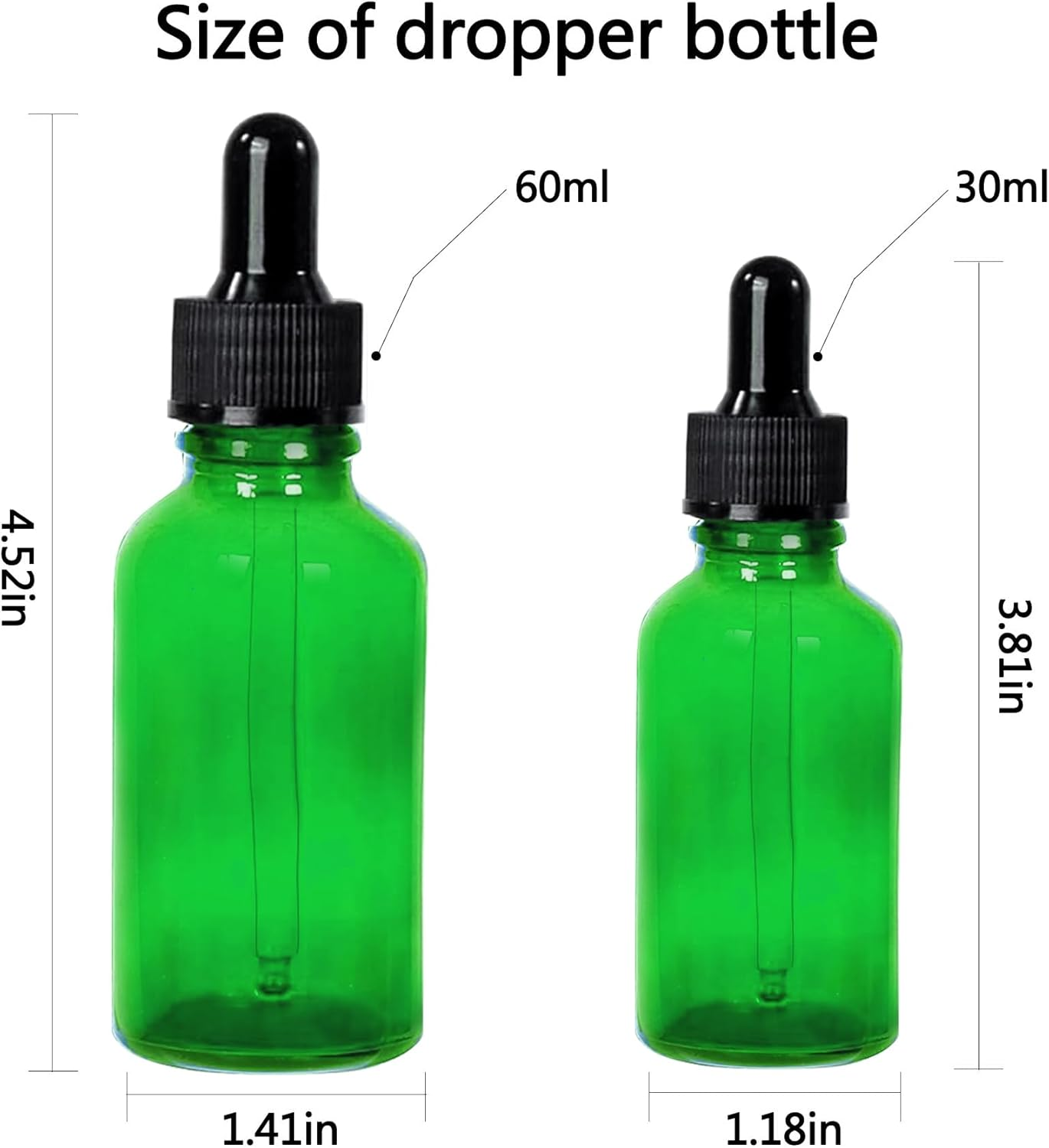 Easeen 48 Pack 1Oz Glass Dropper Bottles, Green Eye Dropper Bottles with Glass Droppers for Essential Oils, Perfumes (30Ml, Green) image number 6