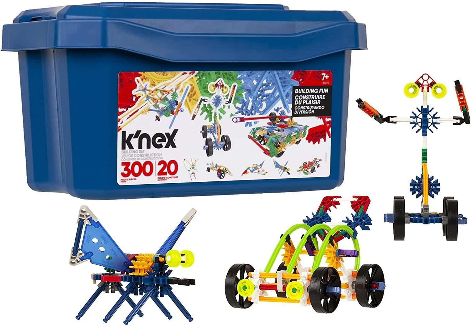K'NEX - Building Fun Tub 300 Pieces 20 Builds image number 1