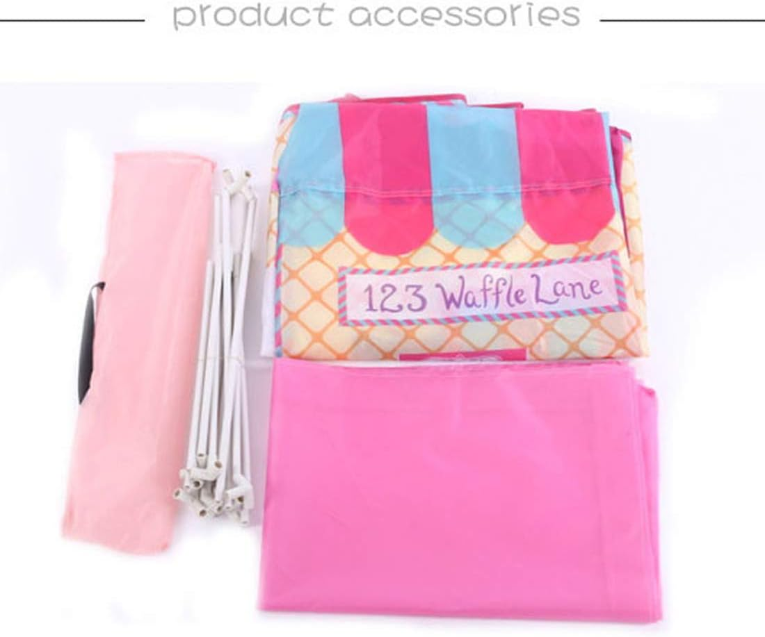 Princess Castle Play Tent Kids Play House Large Indoor/Outdoor Tunnel Pop up Toys for Baby Parent-Child Gift, Summer Shade Toy Play Tent with a Carry Bag (Pink) - White+Black image number 6