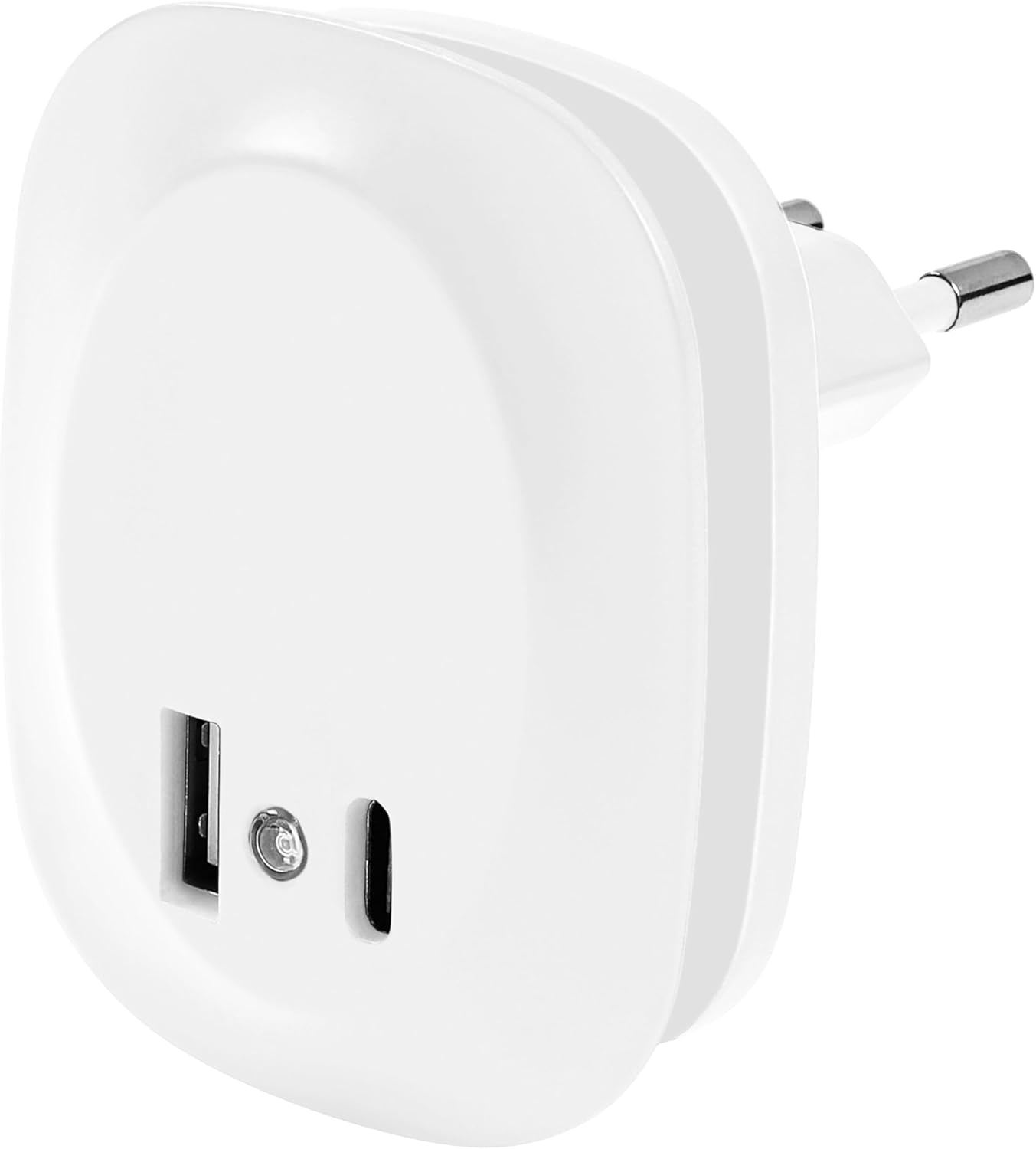 OSRAM Lunetta Edge Plug-In Night Light, White, 0.35W, 10Lm, Warm White Light, Daylight Sensor, USB-A & USB-C Port, LED Technology, Charging Function, Long Life, IP20, 3000K. image number 2