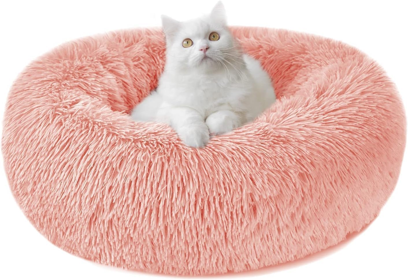 Bliss Gifts & Homewares Donut Dog Bed I Comfortable Waterproof Plush Pet Bed I Anti-Slip Bottom Warm & Soft round Self-Heating I Anti-Anxiety Beds for Cats Puppy Rabbit Dogs (Brown, 80Cm)