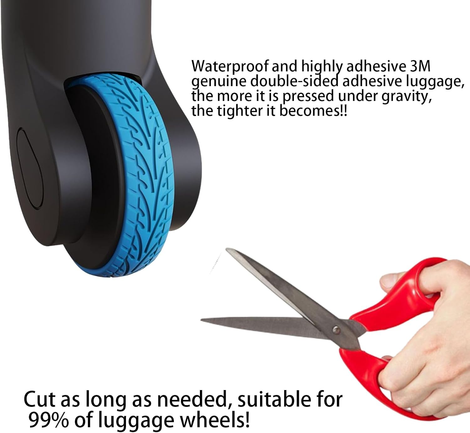 Luggage Wheel Protector - Silicone Luggage Caster Cover | Travel Accessories, Suitcase Wheels Protector Cover Replacement, and Reduce Noise Hoffti image number 3