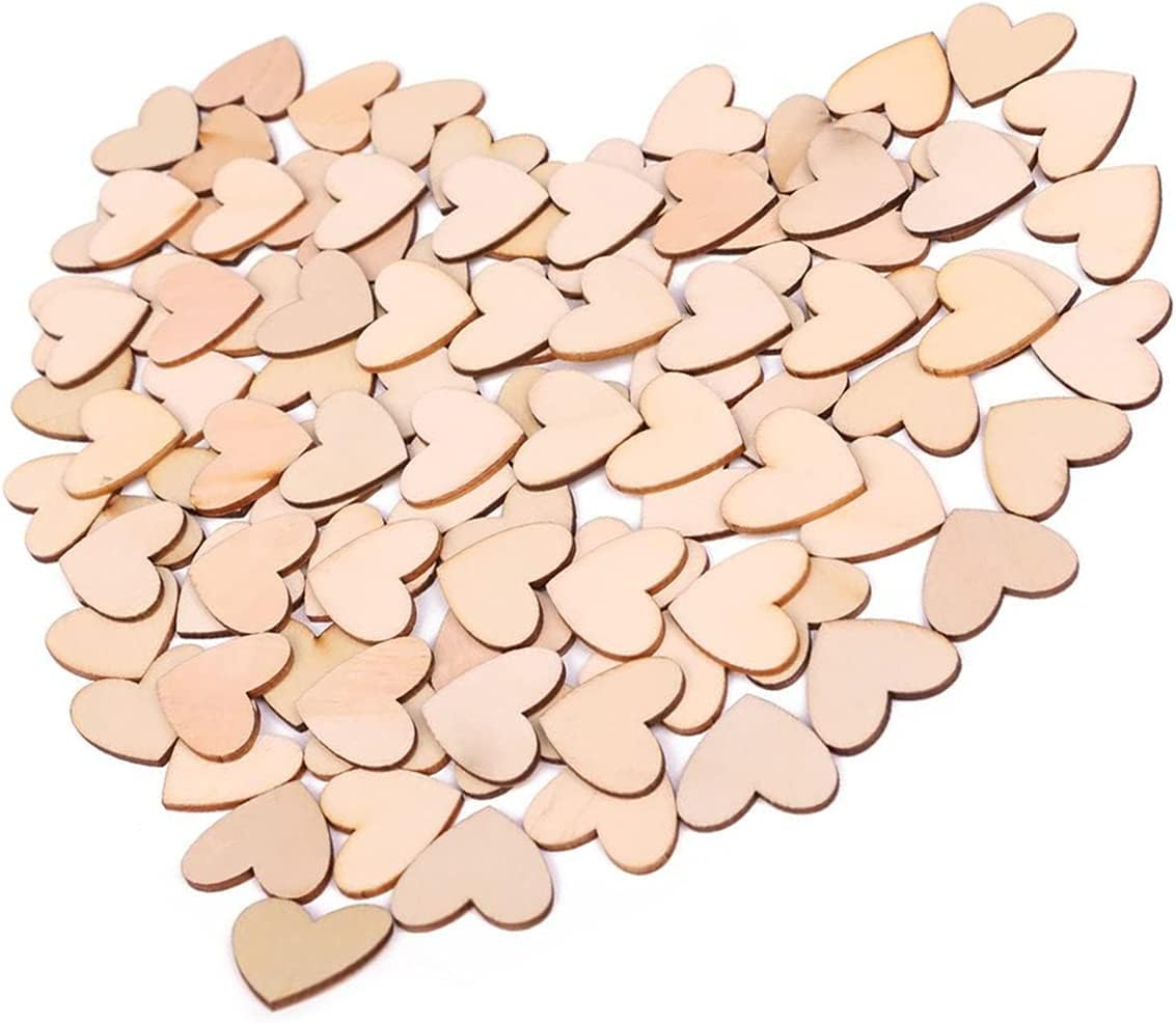 WELANE Unfinished Wooden Heart, 70 PCS Blank Love Shape Craft Slices for Crafting, Party Decoration (5Cm/1.96In)