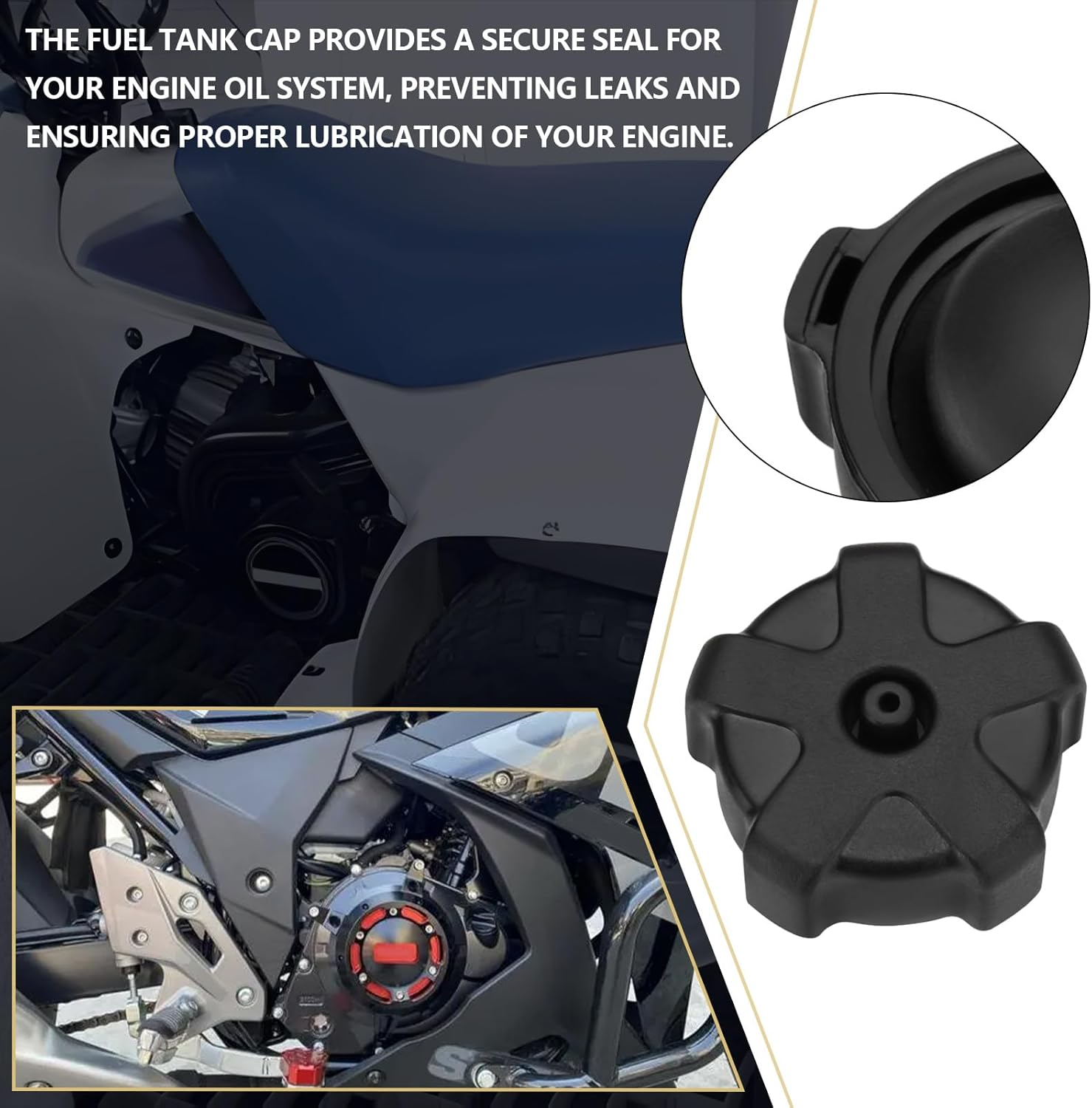 SG Store LT50 Leakproof Petrol Fuel Tank Cap Lid Fuel Gas Tank Cap Compatible with Suzuki Quadrunner LT 50 1984-1987 Quad Ref 44200-04610-00 image number 6