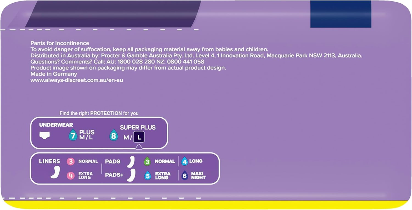 Always Discreet Underwear Night Pants, Large 16 image number 2