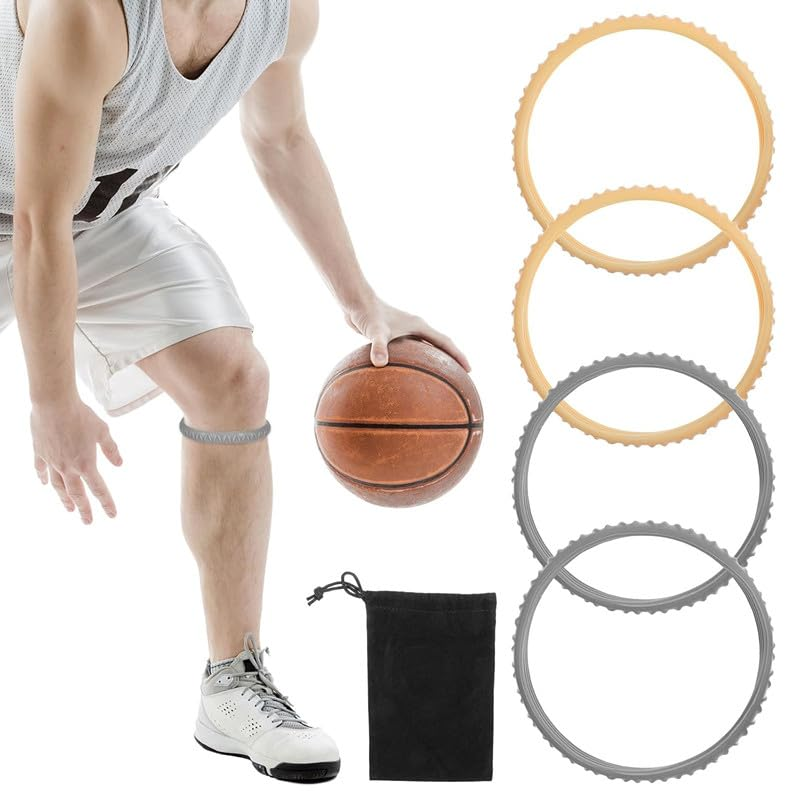 Silicone Patella Ring,4Pcs Knee Rope Loop Basketball Patella Knee Ring,Silicone Patella Ring Elastic Knee Ring,Athletic Fixed Protection Patella Ring,Basketball Patella Tendon Stabilizer Knee Ring