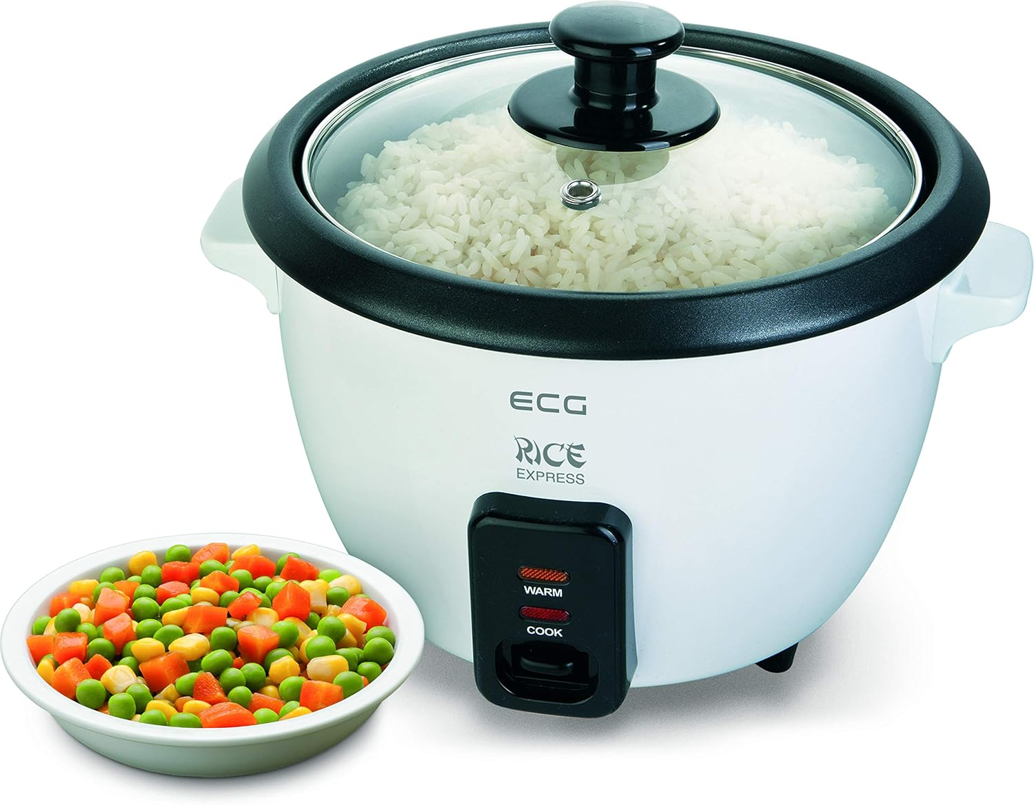 ECG RZ 060 Rice Cooker, Plastic, White image number 3