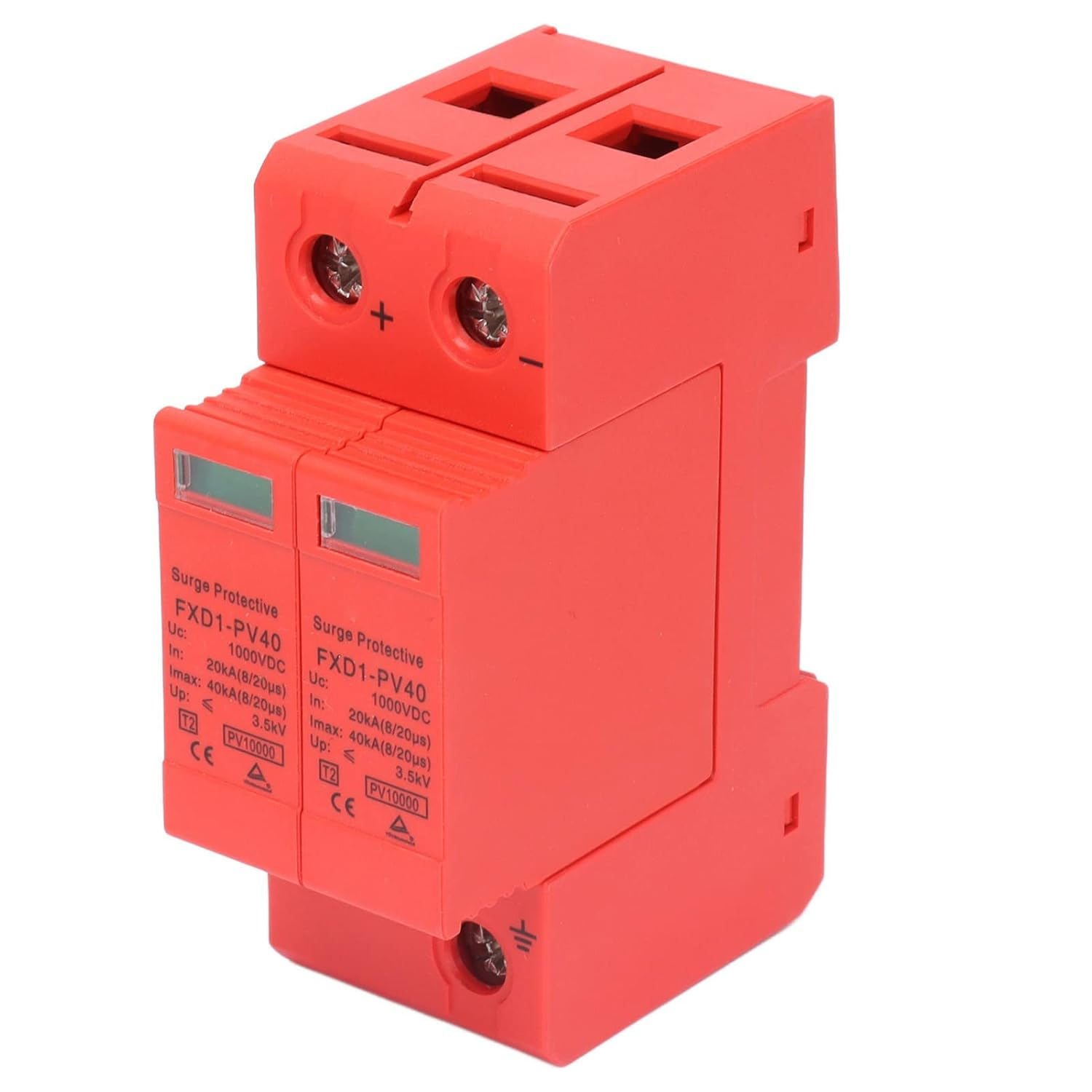 Hyuduo 2P SPD Protective Devices, 40Ka Maximum Discharge Current, Excellent Performance, Visual Window, PC Mystical/Fantasy Retardant Material, 2P Rail Installation, for 3.5Kv Voltage Level (#3) image number 6