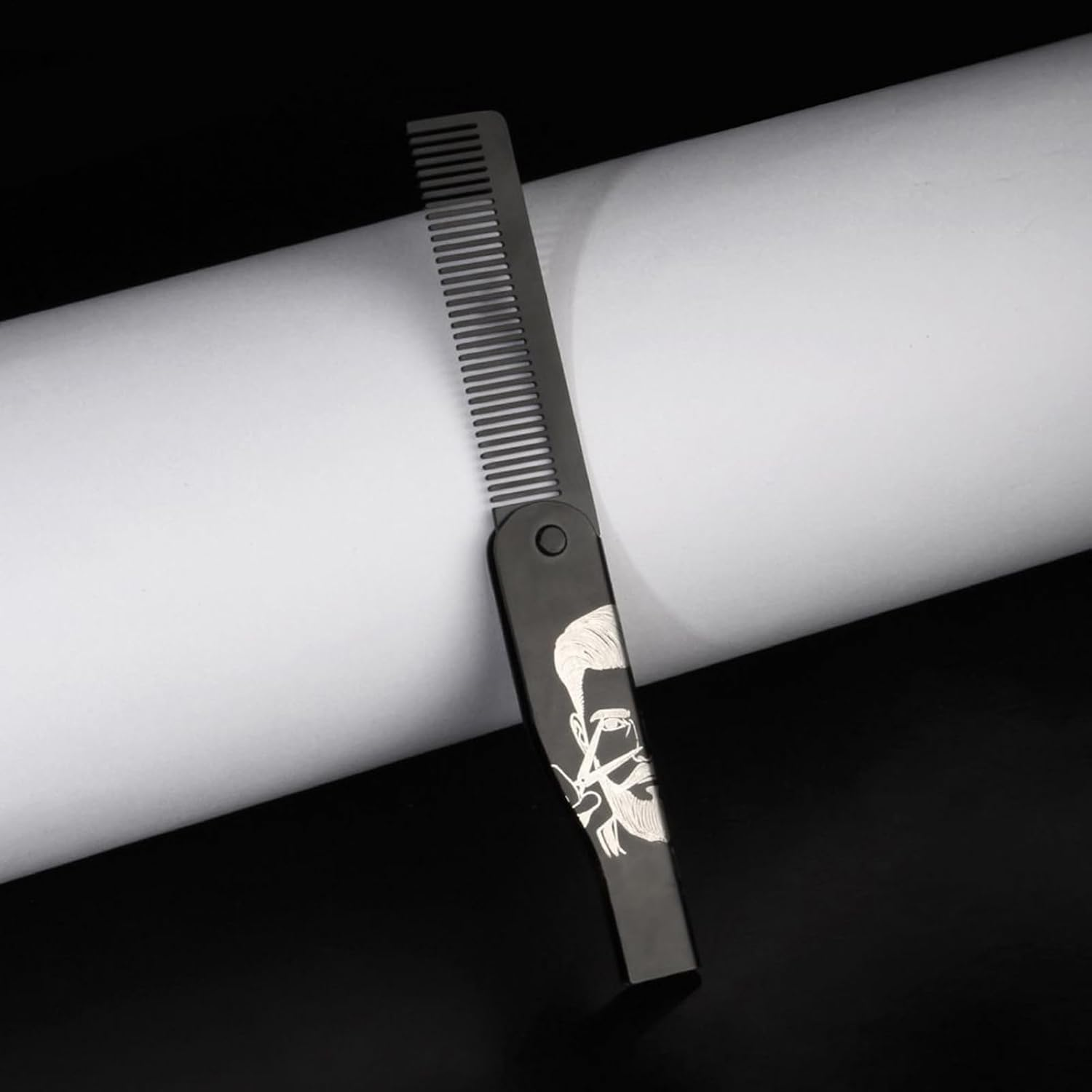 Mustache Combs | Beard Brush and Comb,Portale Stainless Steel Foldable Brush for Husband Styling Dad Men Grooming Travel Home Adult - Silver image number 4