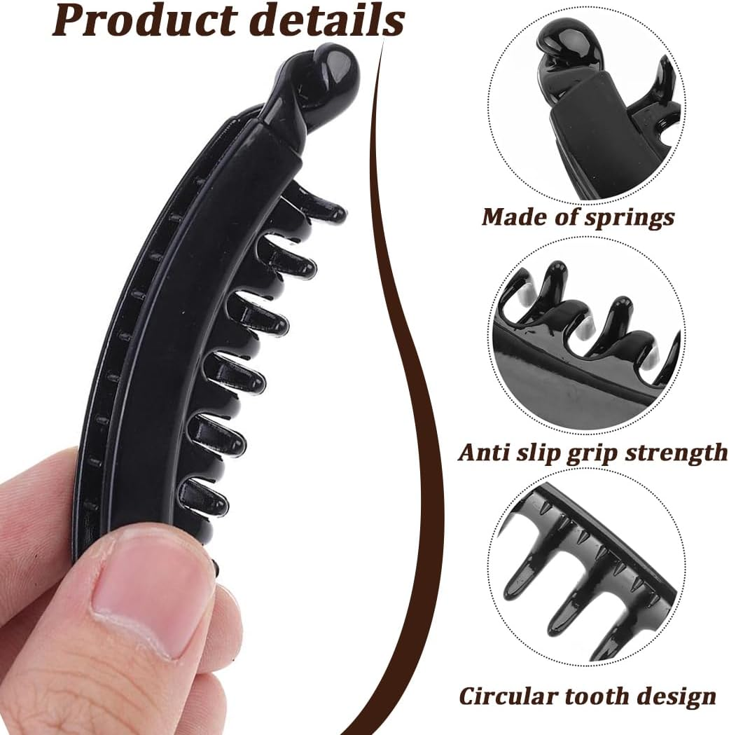 Banana Hair Clips for Women, Pack of 6, Non-Slip Ponytail Holder Clip, Large Banana Clip, Colourful Banana Clip, Banana Hair Clips for Women, Girls, Thick Medium Hair image number 3