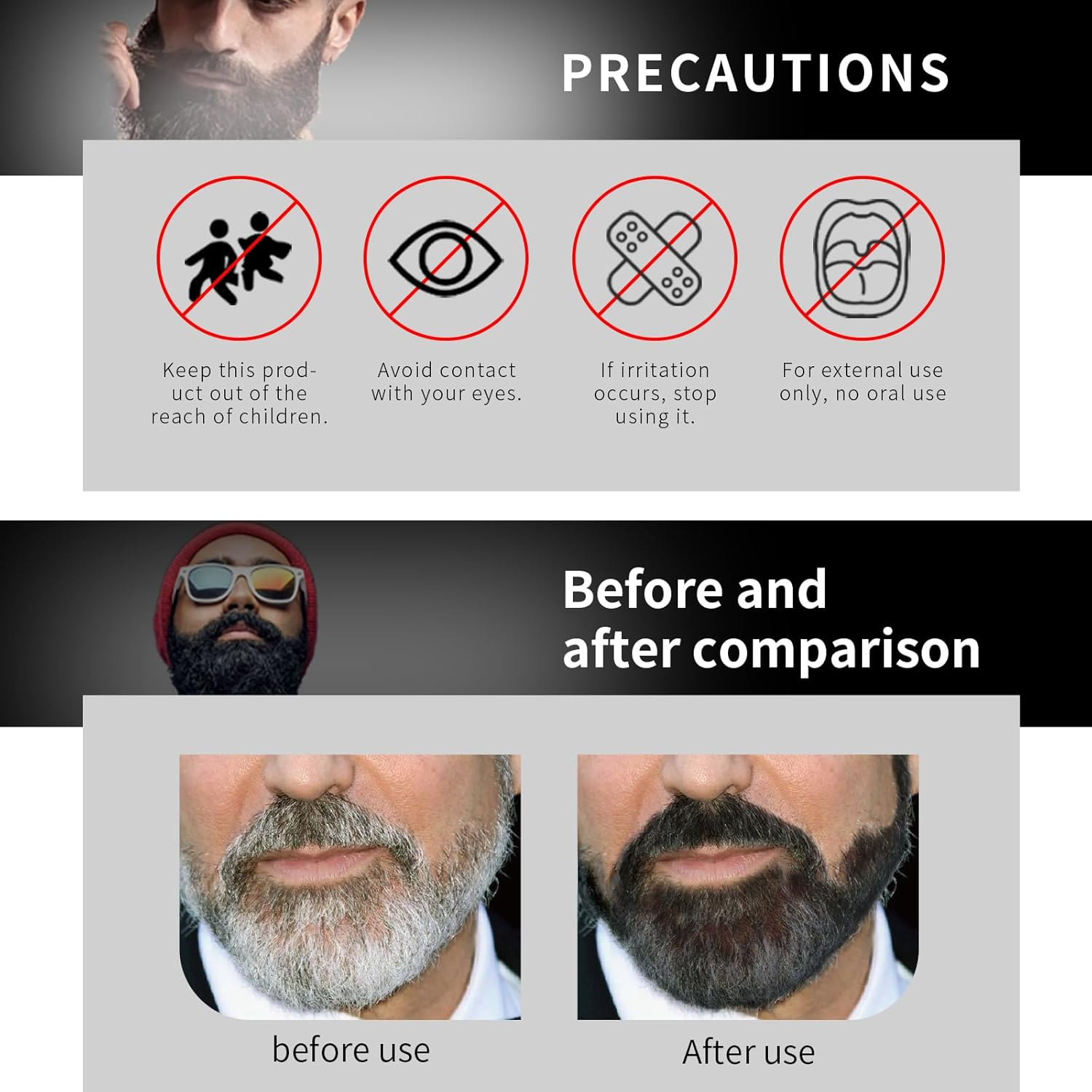 SEVICH Beard Blackening Shampoo for Men - Instant Natural Black Color, Anti-Hair Loss Formula, 10X15Ml Travel-Friendly Packets | Safe & Gentle Beard Dye with Nourishing Care image number 5