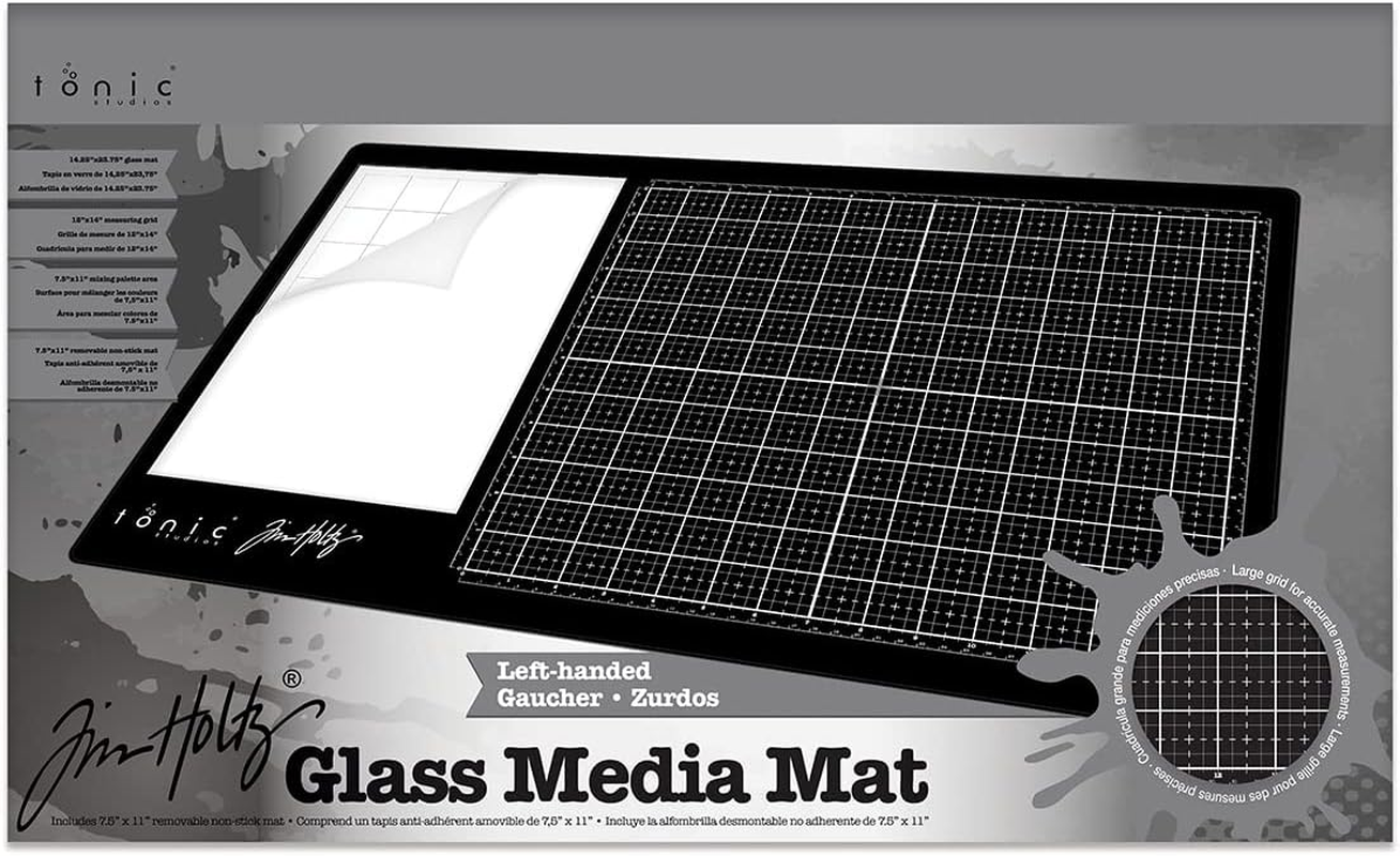 Tonic Studios Tim Holtz Glass Media Mat 23.75"X14.25"-Left-Handed image number 1