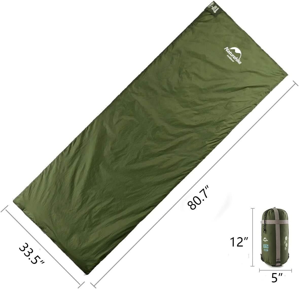 Naturehike Sleeping Bag &ndash; Envelope Lightweight Portable, Waterproof, Comfortable with Compression Sack - Great for 3 Season Traveling, Camping, Hiking, Outdoor Activities image number 1