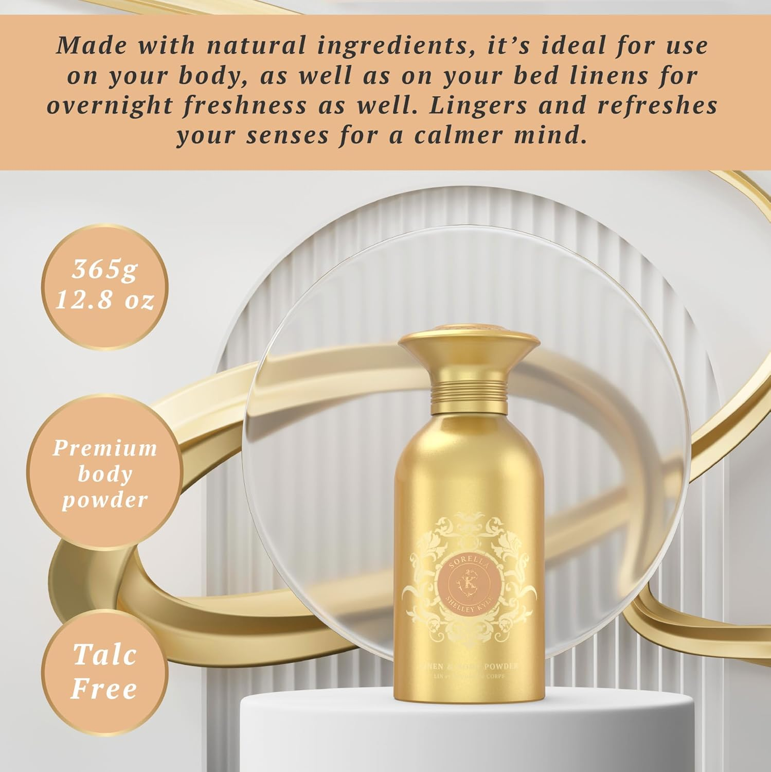 Shelley Kyle Shelley Kyle Sorella Linen and Body Powder Talc Free, 575 Grams, image number 5