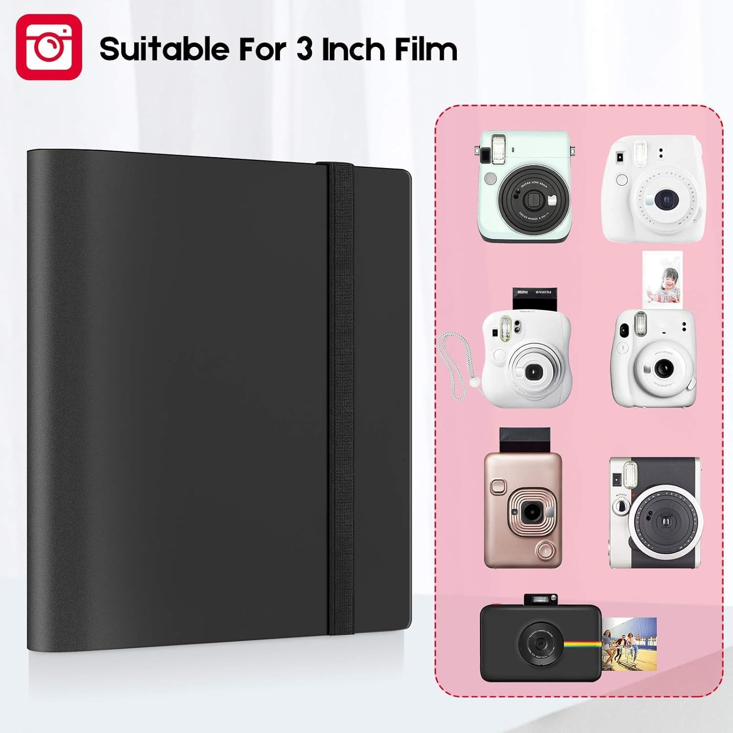160 Pockets Mini Photo Album for Fujifilm Instax Mini Camera Polaroid Snap, Z2300, Socialmatic Instant Cameras & Zip Instant Printer, Photo Album with Stickers