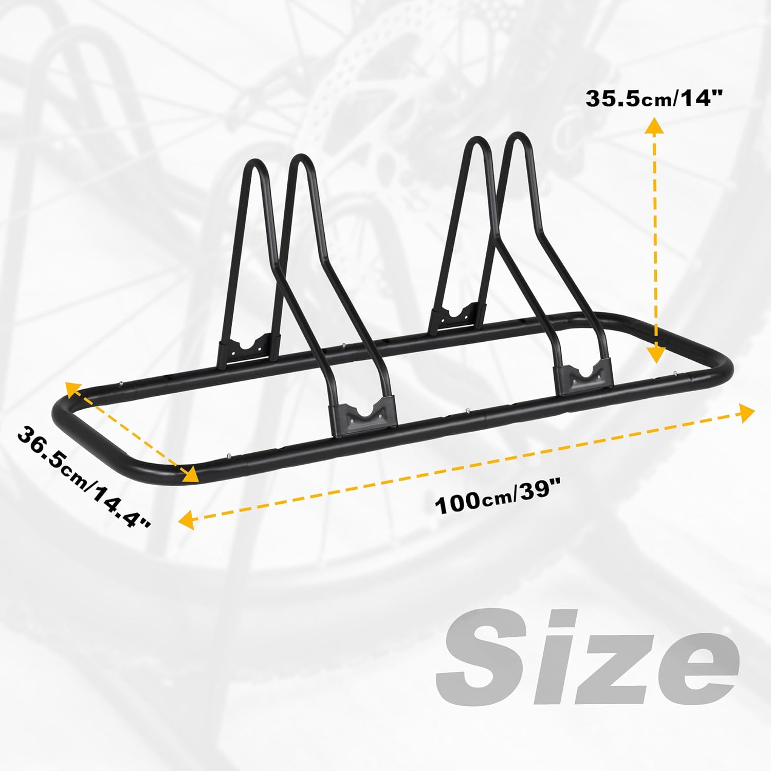 Cyclingdeal 2-6 Bicycle Floor Type Adjustable Parking Rack Stand - Mountain MTB & Road Bikes Indoor Garage Storage image number 2