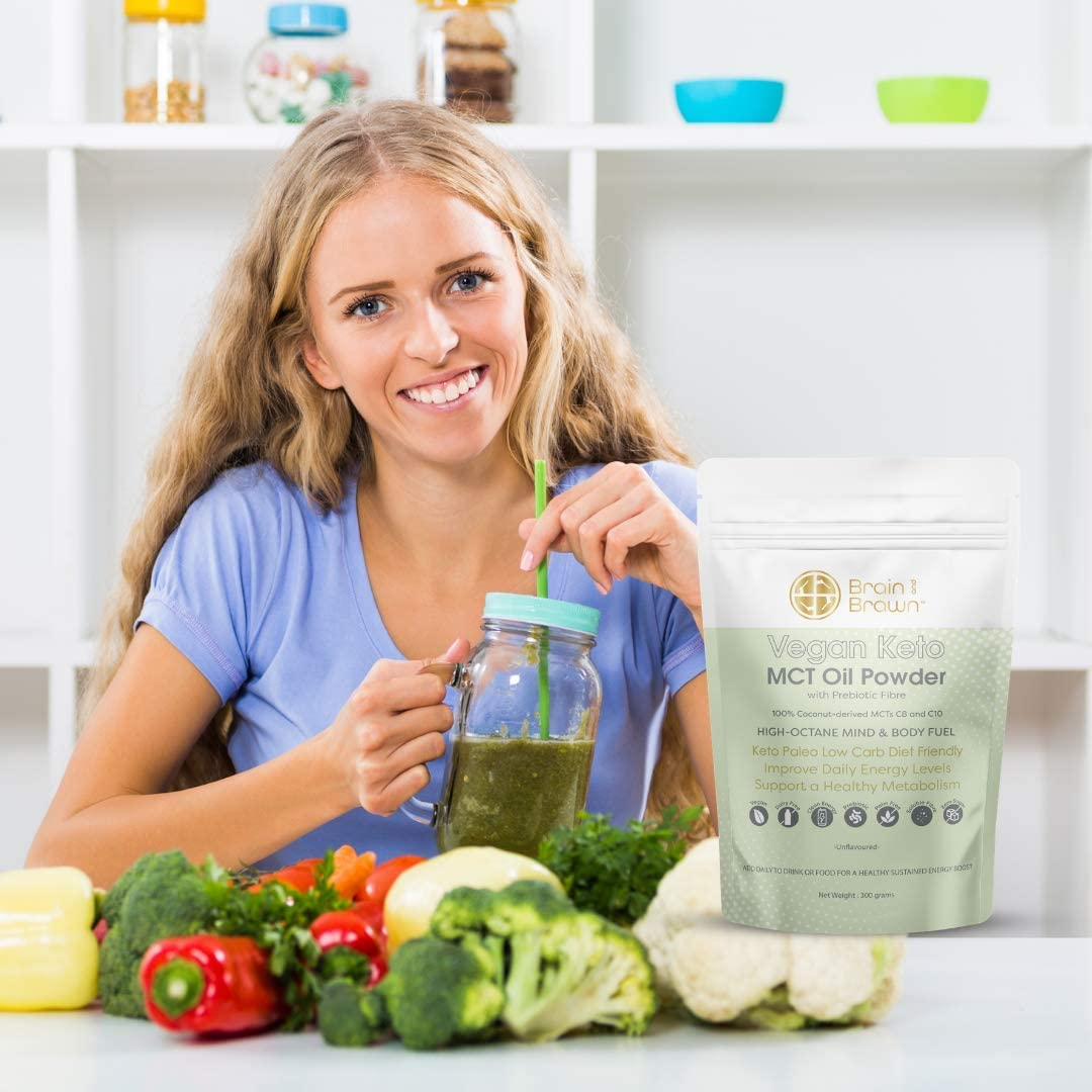 Vegan Keto MCT Oil Powder with Prebiotic Fibre Unflavoured 300G MCT Oil Powder C8:C10 (60:40), Convenient, 100% Pure MCT Oil Powder image number 4