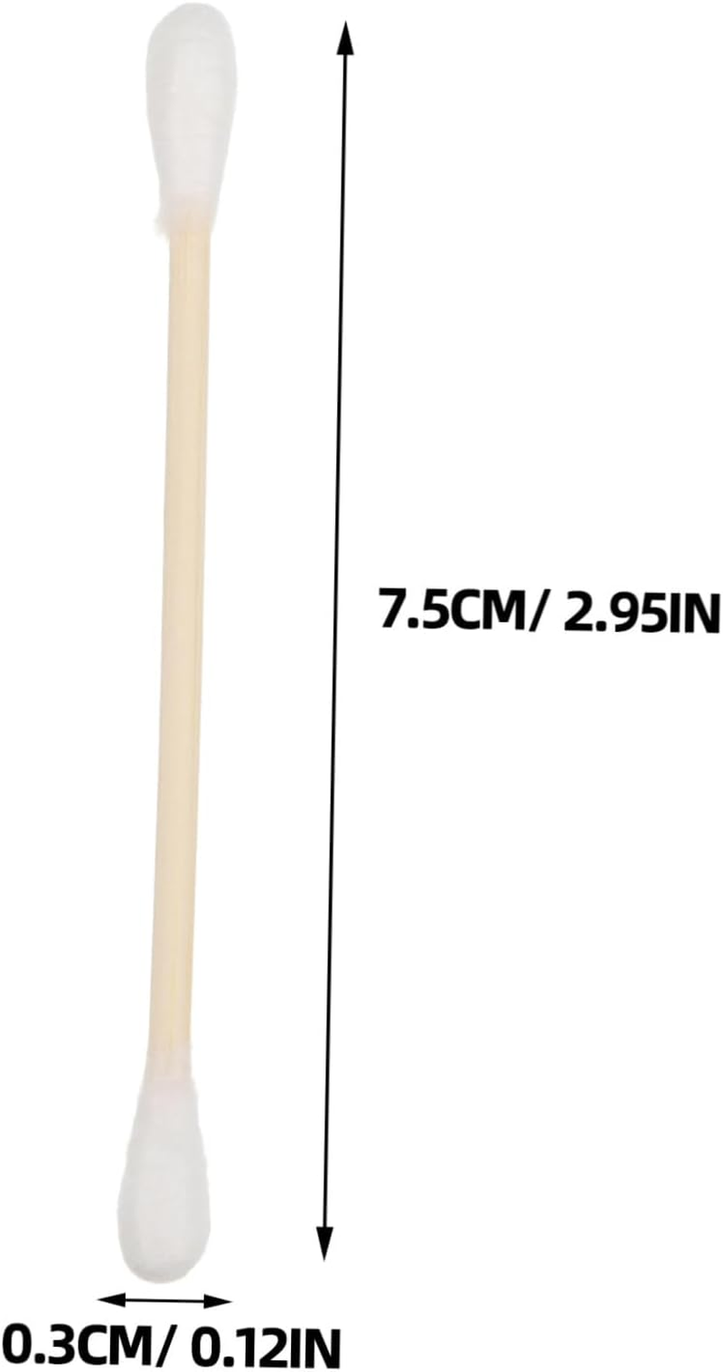 100Pcs Multifunctional Cotton Ear Swabs Disposable Dual-Head Cotton Swabs Wooden Handles for Makeup and Delicate Surface Cleaning for Electronics and Ear Wax Removal image number 1