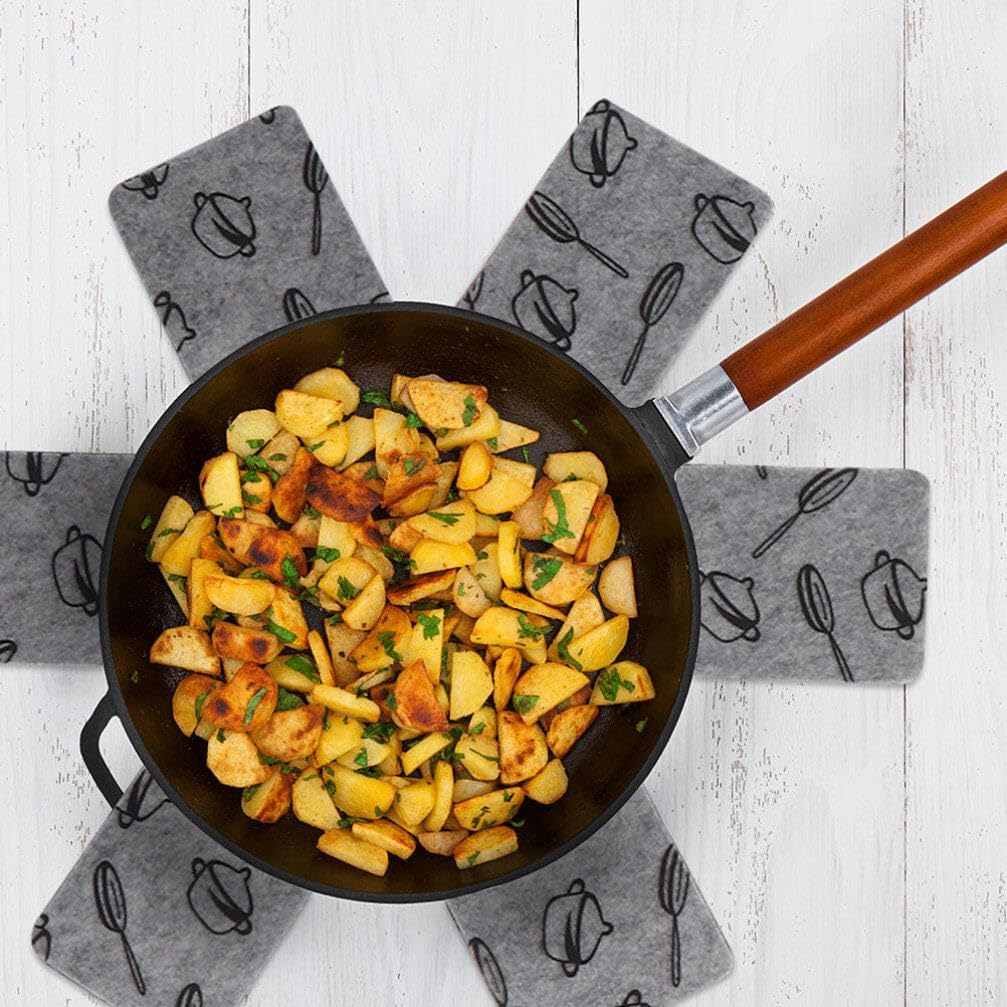 Anneome 6Pcs Non Woven Pot and Pan Protector Pads Kitchen Cookware Protectors Insulation Table Mats Prevent Scratching Damage for Pots and Pans image number 3