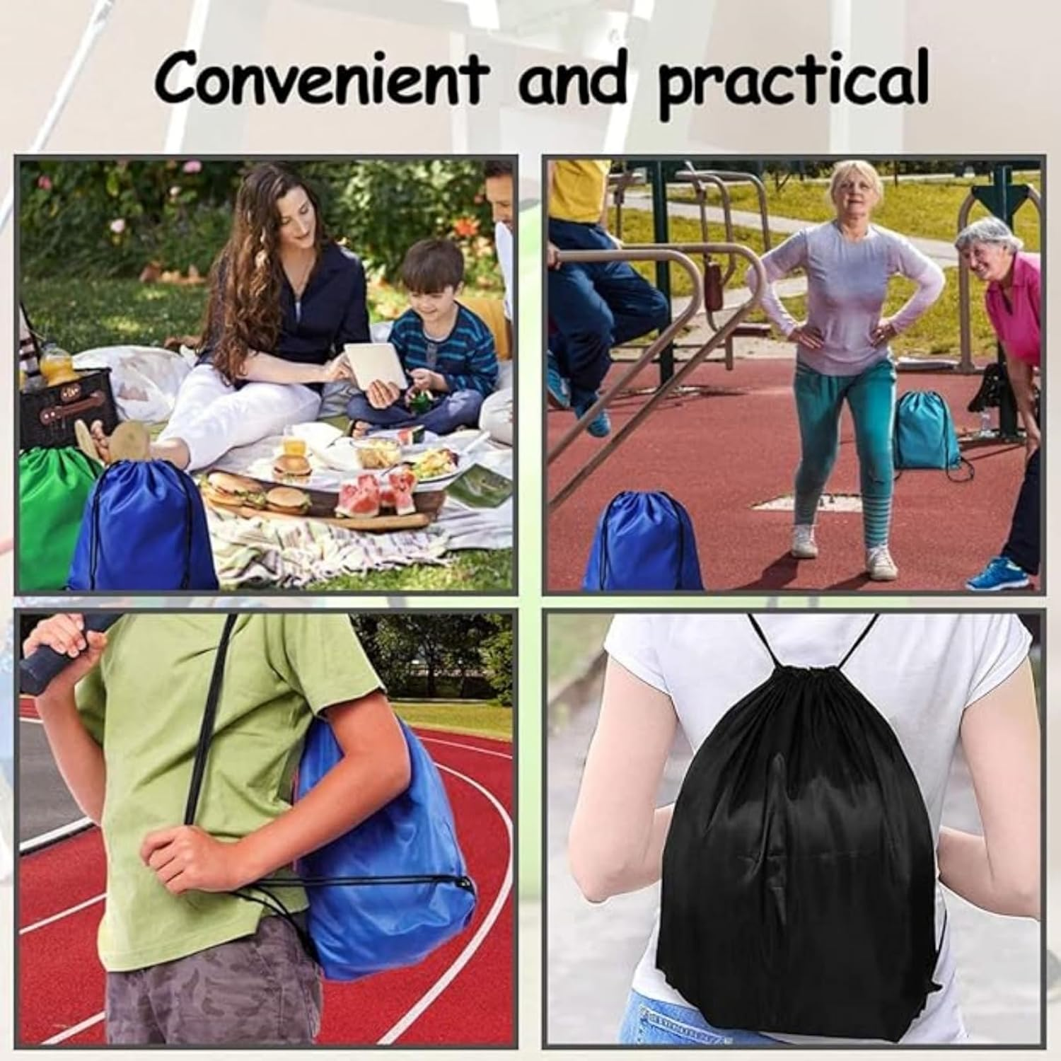 GAIVEK Gym Bag, Drawstring Bag, Pack of 6 Sports Bags, Drawstring Gym Bag, Children'S Backpack Bag, Multicoloured Drawstring Backpack for Fitness, Multicoloured image number 5