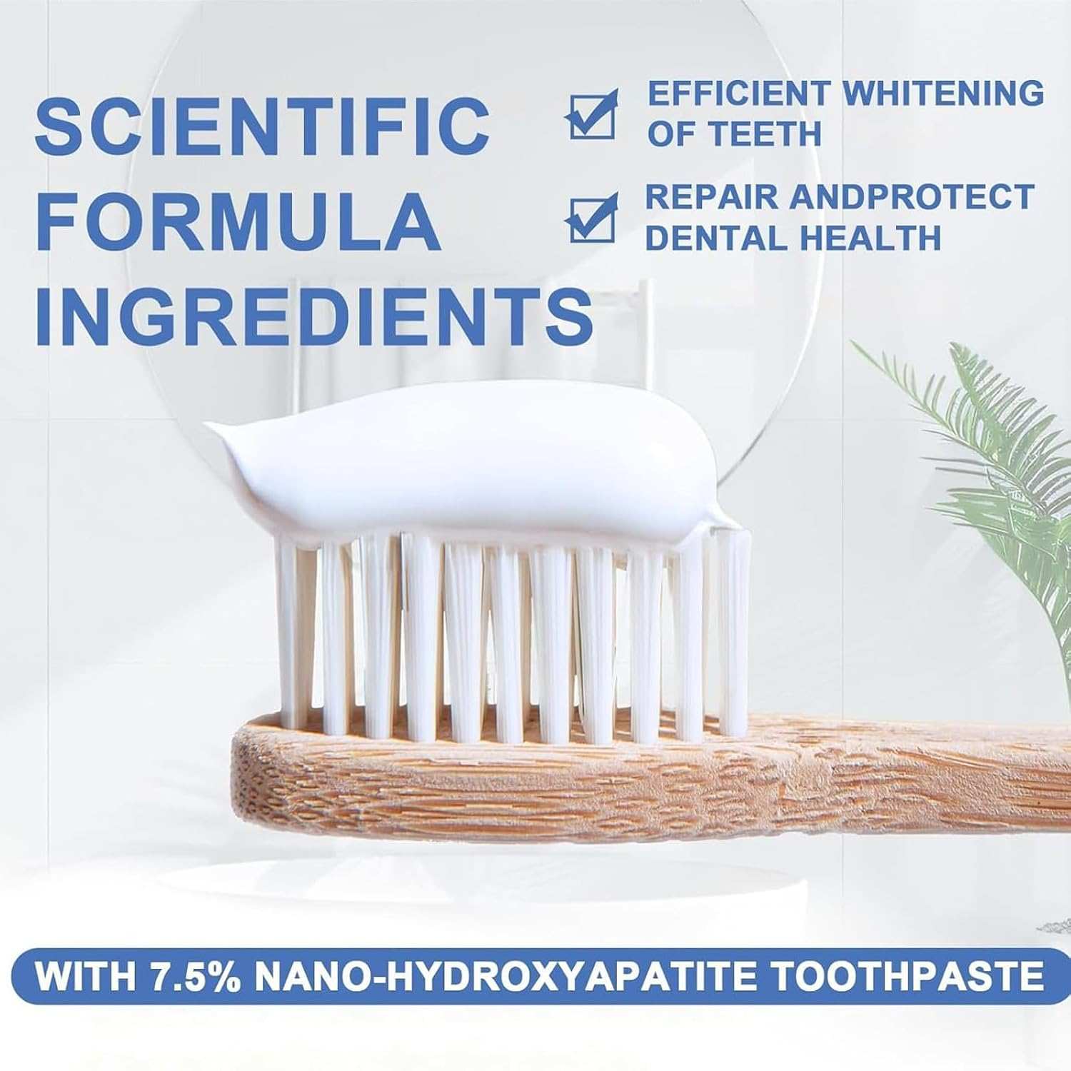 10% Nano Hydroxyapatite Toothpaste,2 Pack Tooth Paste for Teeth Strengthening & Whitening,Sensitive Formula Fluoride-Free Toothpaste with Mint for Freshening Breath and Daily Oral Care image number 5