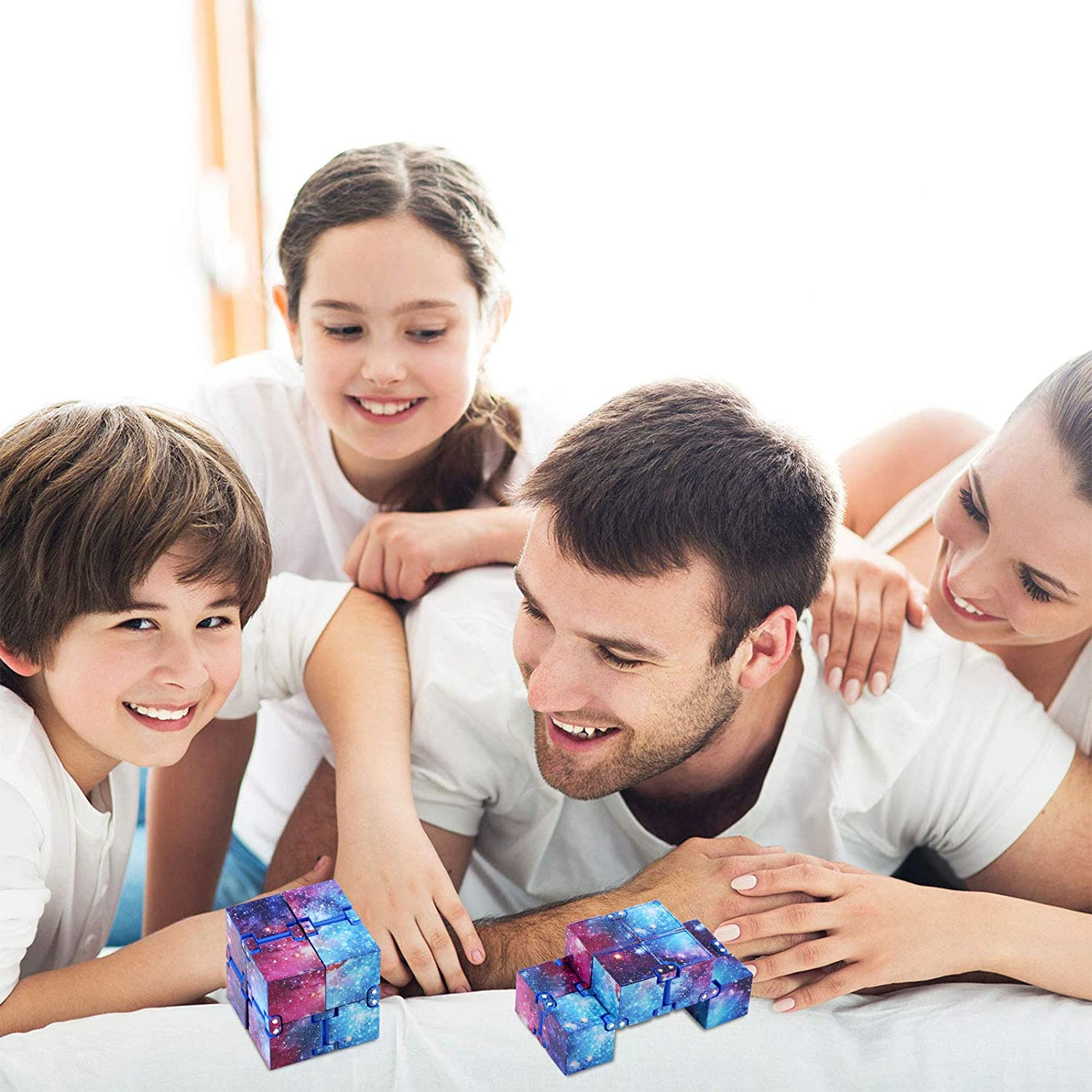 EVERMARKET Infinity Fidget Cube for Kids and Adults, Stress and Anxiety Relief Cool Hand Mini Kill Time Toys Infinite Cube for Add, ADHD (Galaxy Space) image number 3