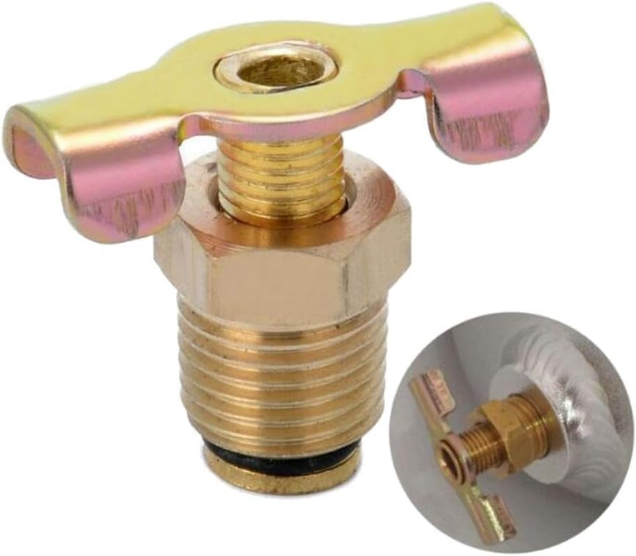 #N/A Brass Air Compressor Tank Drain Valve Air Compressor Drain Valve 1/4" NPT Kit image number 1