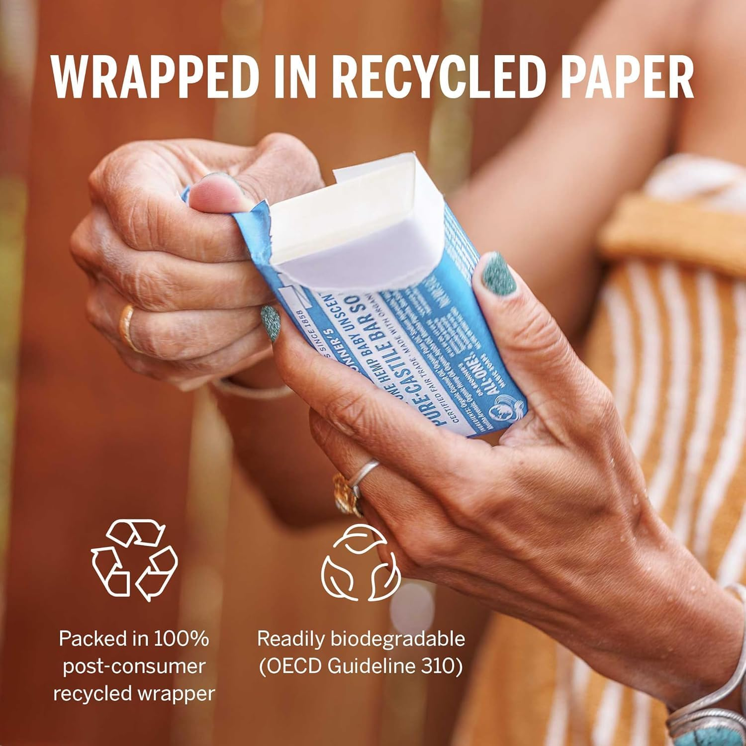 Dr. Bronner&rsquo;S - Castile Bar Soap 4 Pack - Organic Oils - Gentle Skin Care - Baby Unscented - (4X140G) Bars