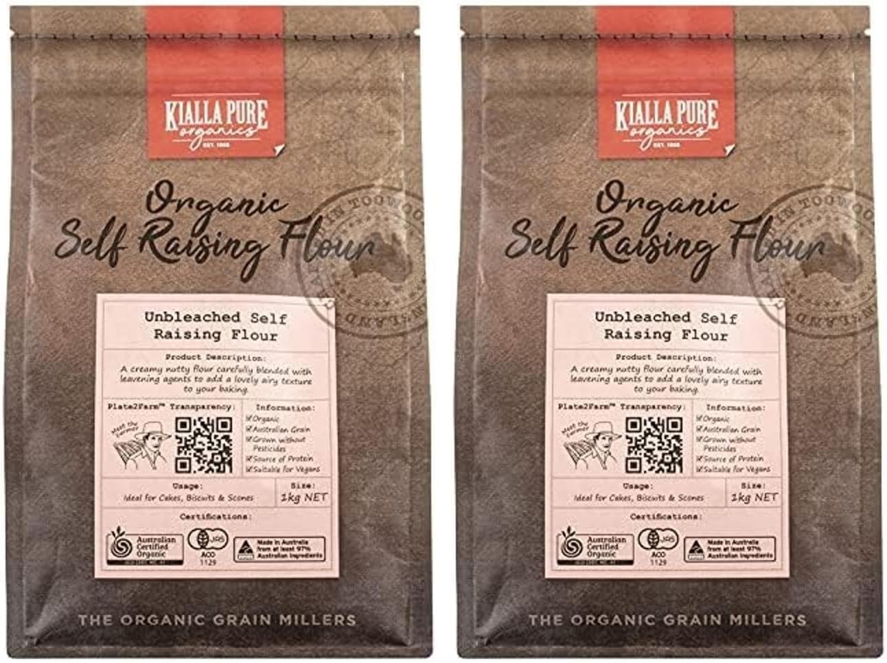 Kialla Pure Organics Organic Unbleached Self Raising Flour, 1 Kg image number 2