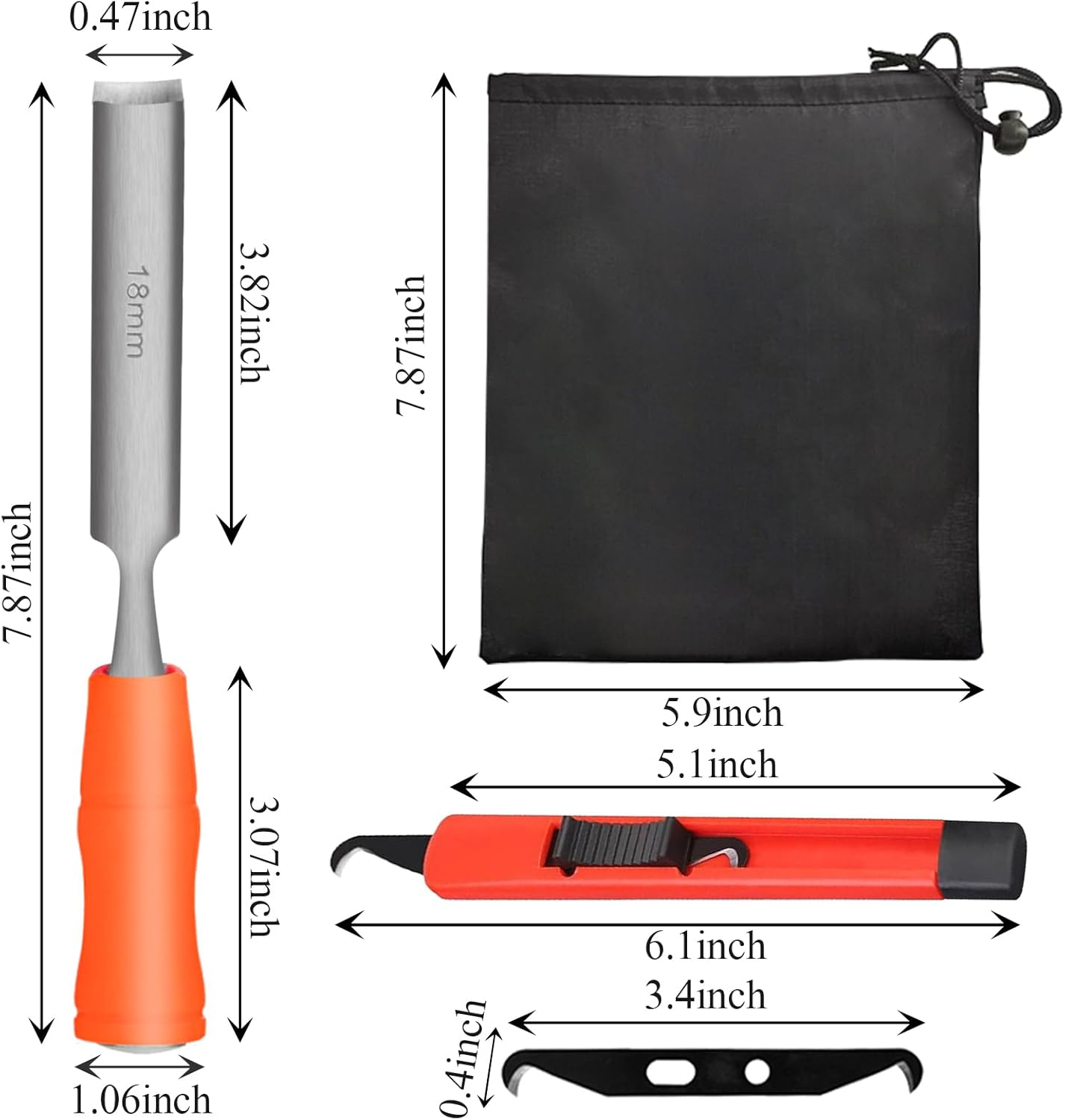 TRINKA Golf Grip Tape Stripper Remover Tool Kits, Golf Grip Tape Remover with Golf Grip Removal Tool Hook Knife, Tape Stripper Remover for Regripping Graphite/Steel Shaft, Golf Club Grip Repair Kit image number 1