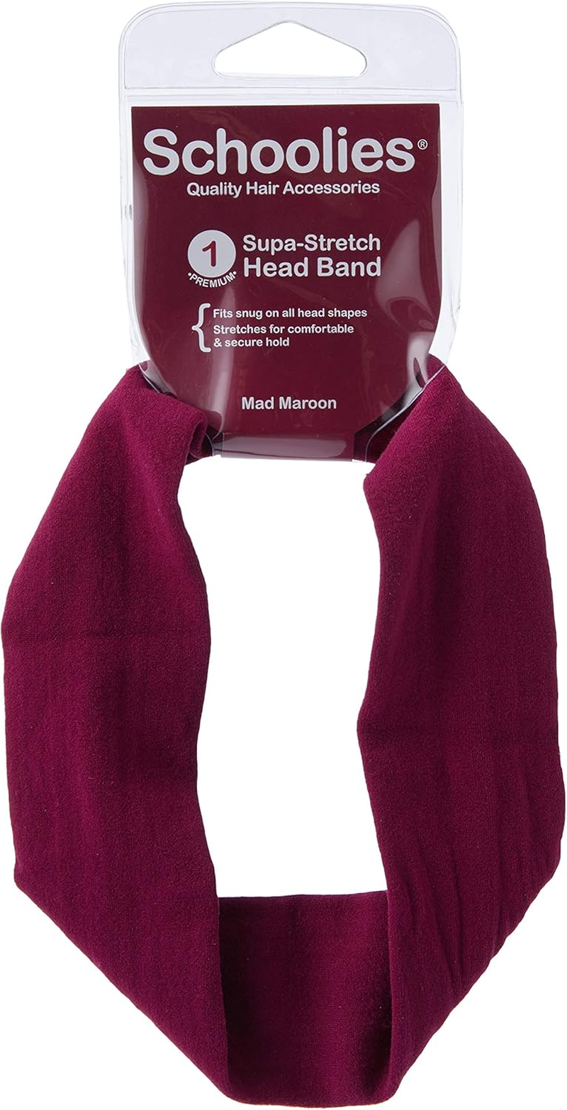 Schoolies Hair Accessories Headband, Mad Maroon