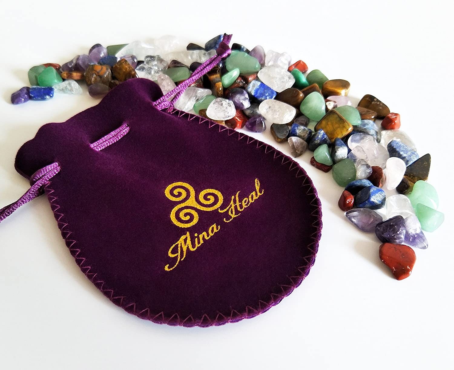 Mixed Natural Crystal 7 Chakra Stones, One Bag, about 100 Pieces, Weights about 160 Grammes in Total, Small Size image number 4