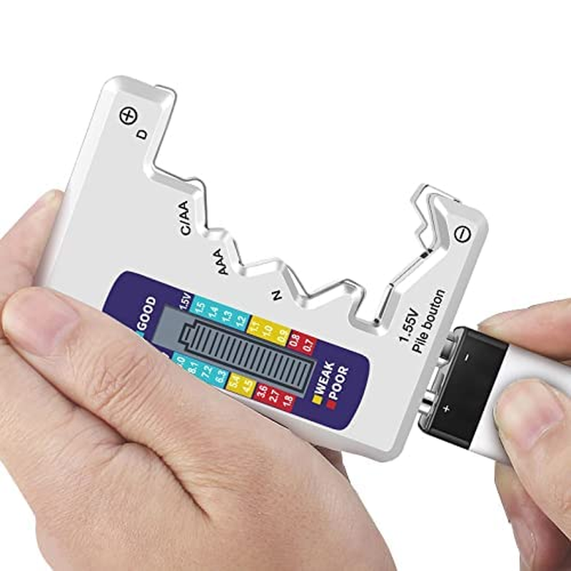 Yakamoz Universal Battery Tester Hand Held Battery Checker Household Battery Life Tester for AAA AA C D 9V 1.5V Button Cell Small Mini Batteries Power Testing image number 4