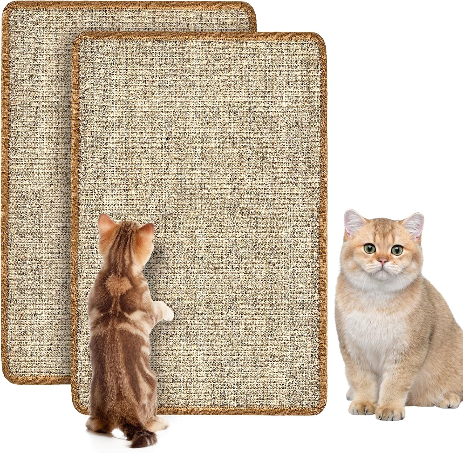Cat Scratching Mat, Pack of 2 Scratching Boards Cat Wall 60 X 40 Cm, Cat Scratching Board, Cat Scratching Mat, Sisal Rug, Cat Scratching Mat, Sisal Mat, Scratch Protection for Couch