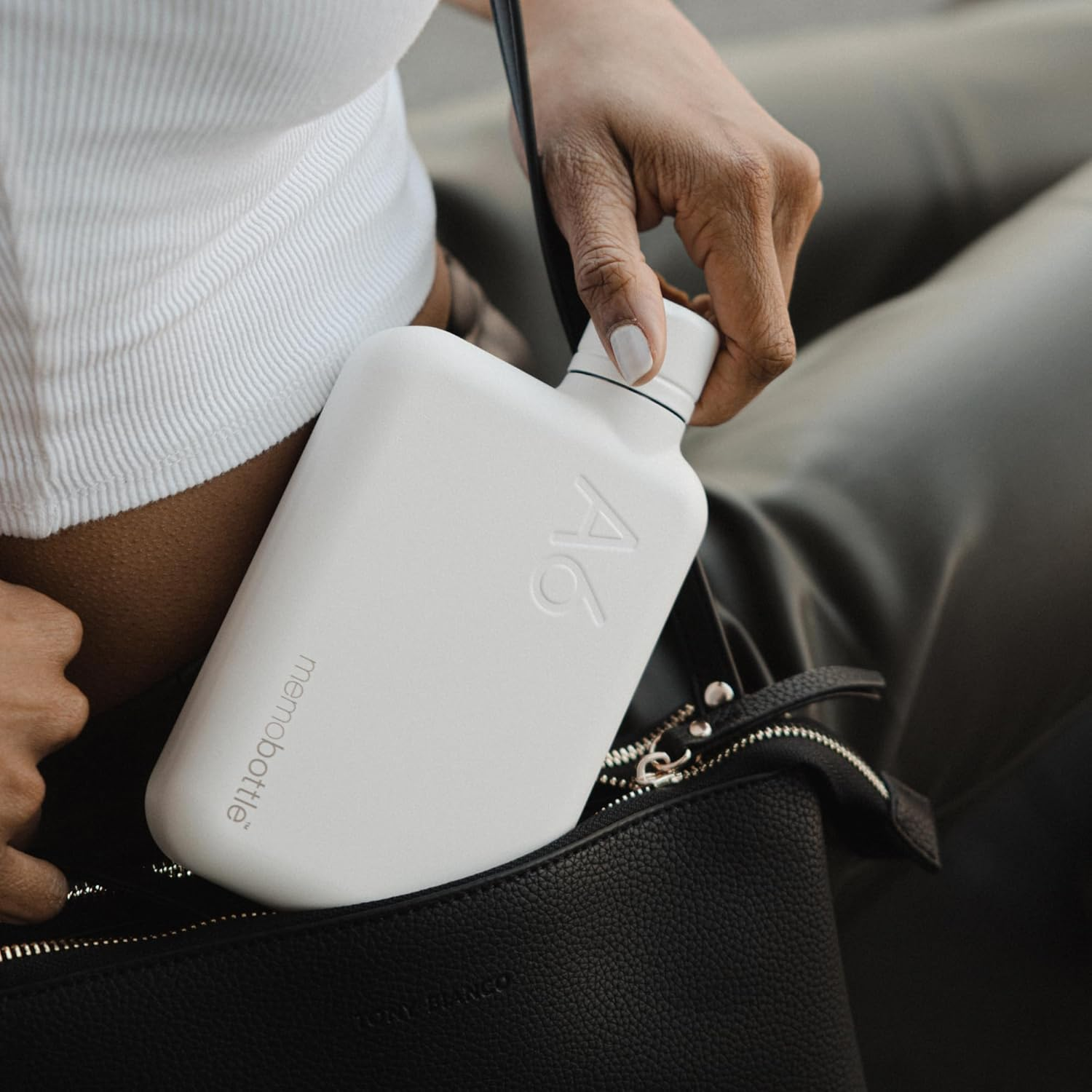 A6 MEMOBOTTLE - STAINLESS STEEL (WHITE) | 16 Oz / 500 Ml | Durable, Leak-Proof, Premium Water Bottle | Bpa-Free| Ideal for Modern Lifestyle, Gym Workouts & Travel image number 4